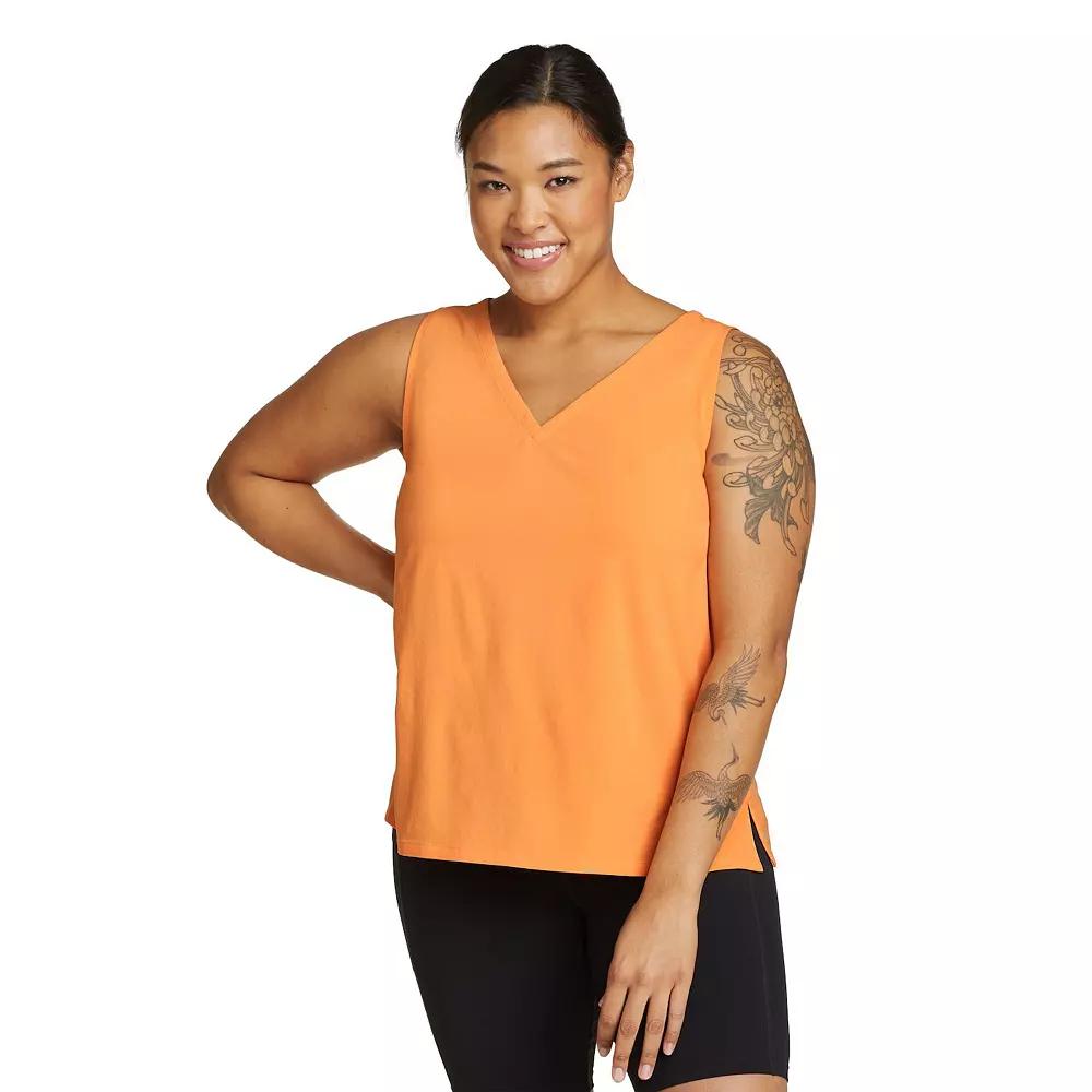 Women's Eddie Bauer Departure V-Neck Tank Top, Size: XL, Tangelo Product Image