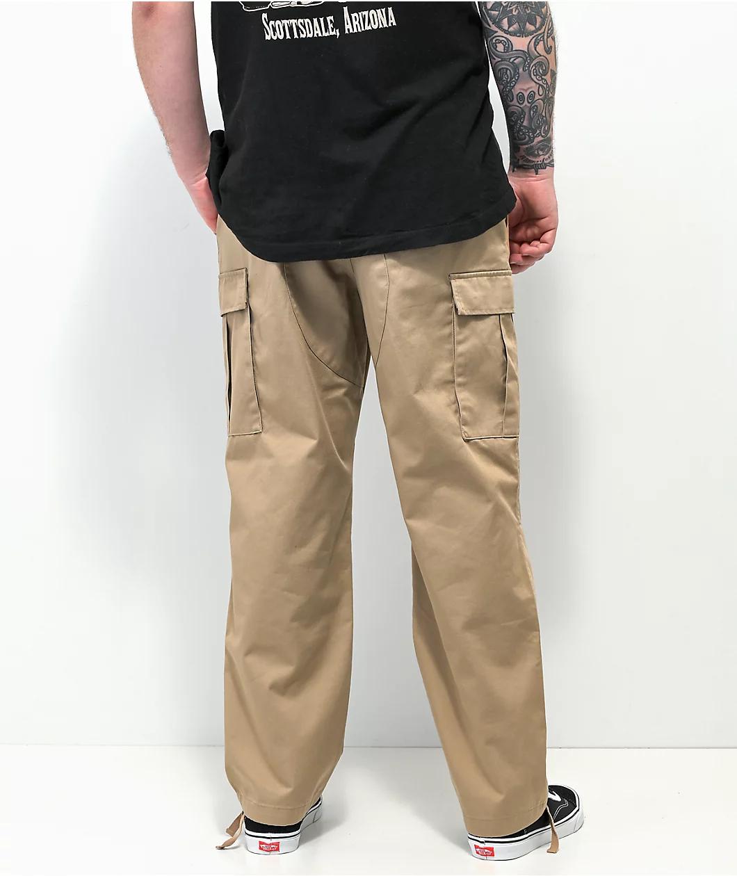 Empyre Loose Fit Khaki Cargo Skate Pants Product Image