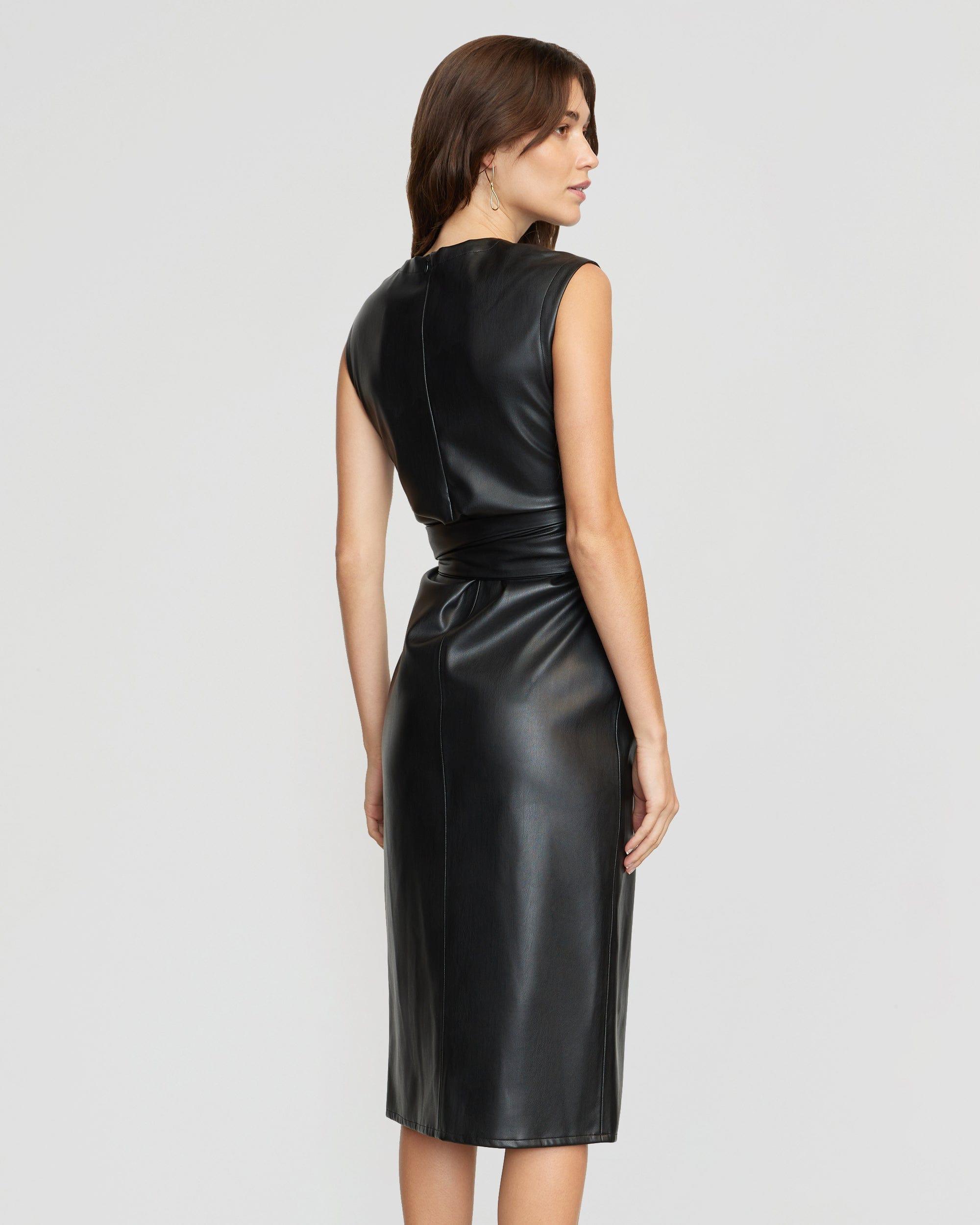 Pilar Vegan Leather Tie-Front Dress Product Image