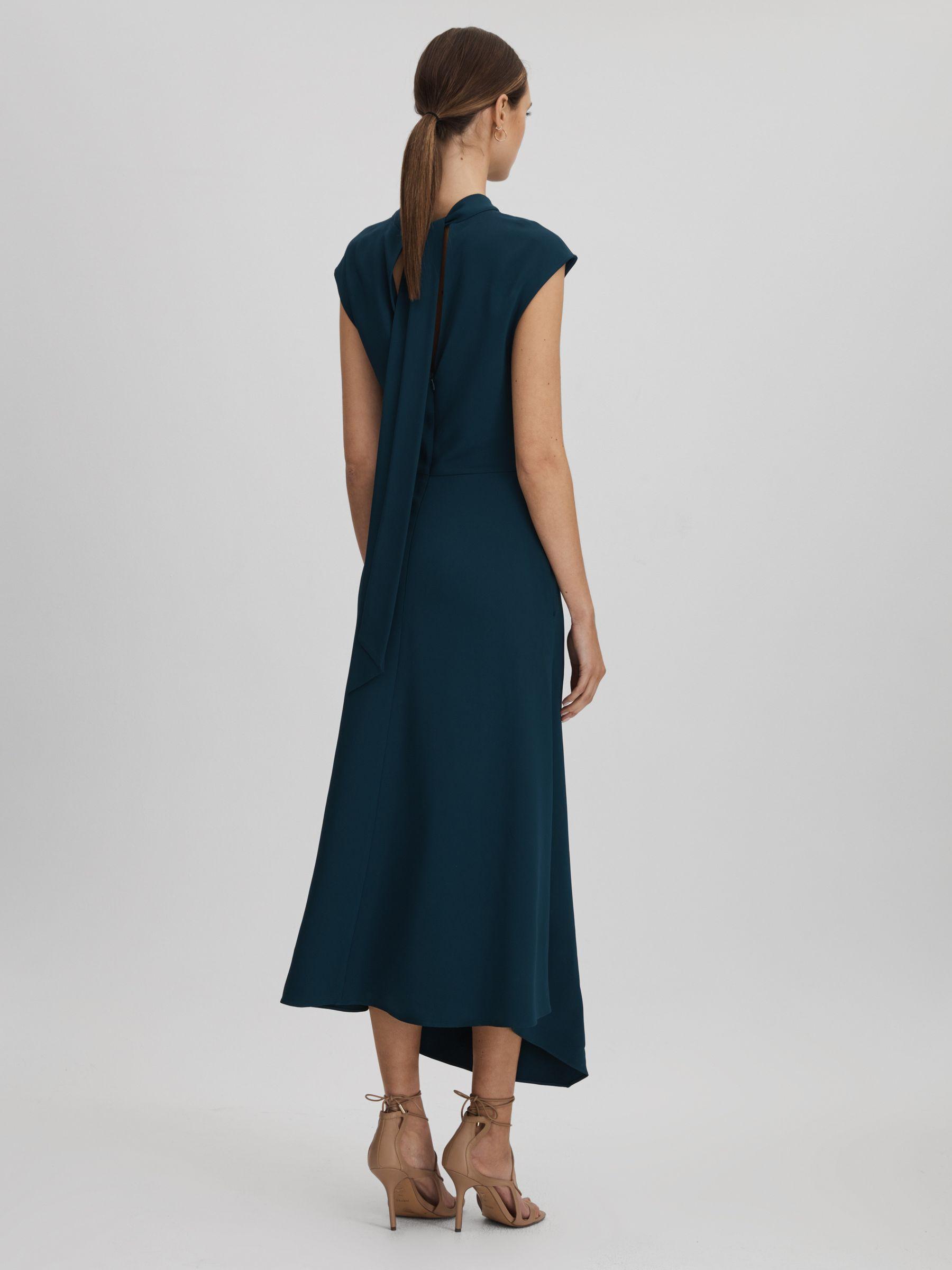 Ruched Midi Dress in Teal Product Image