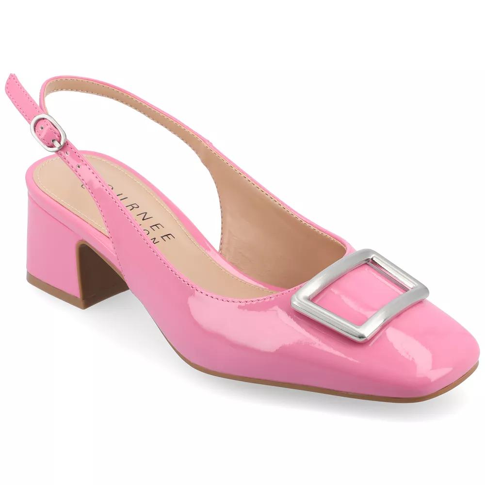 Journee Everlee Women's Tru Comfort Foam Sling Back Square Toe Pumps, Size: 6.5, Pink Product Image
