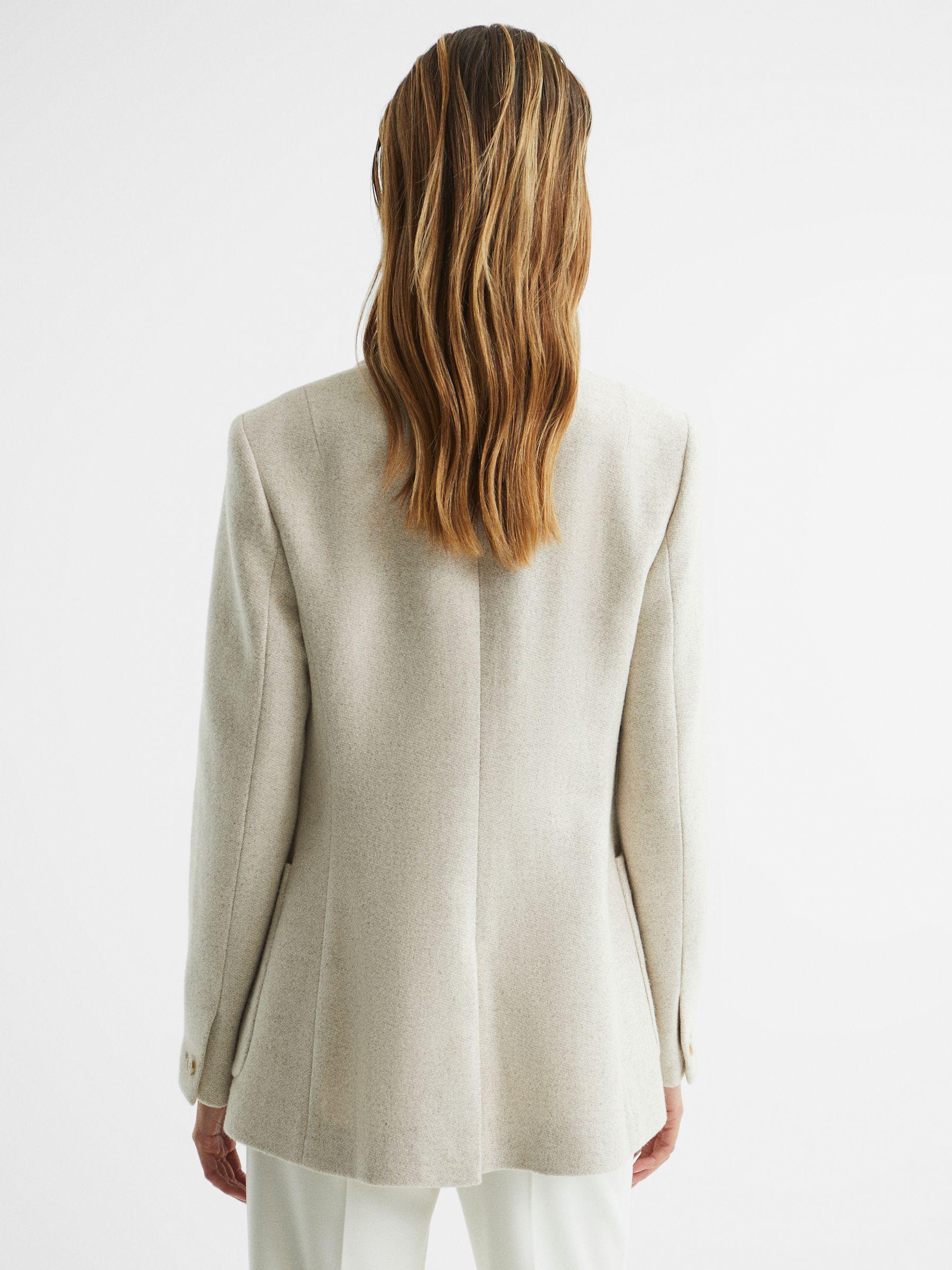 Textured Double Breasted Blazer in Neutral Product Image