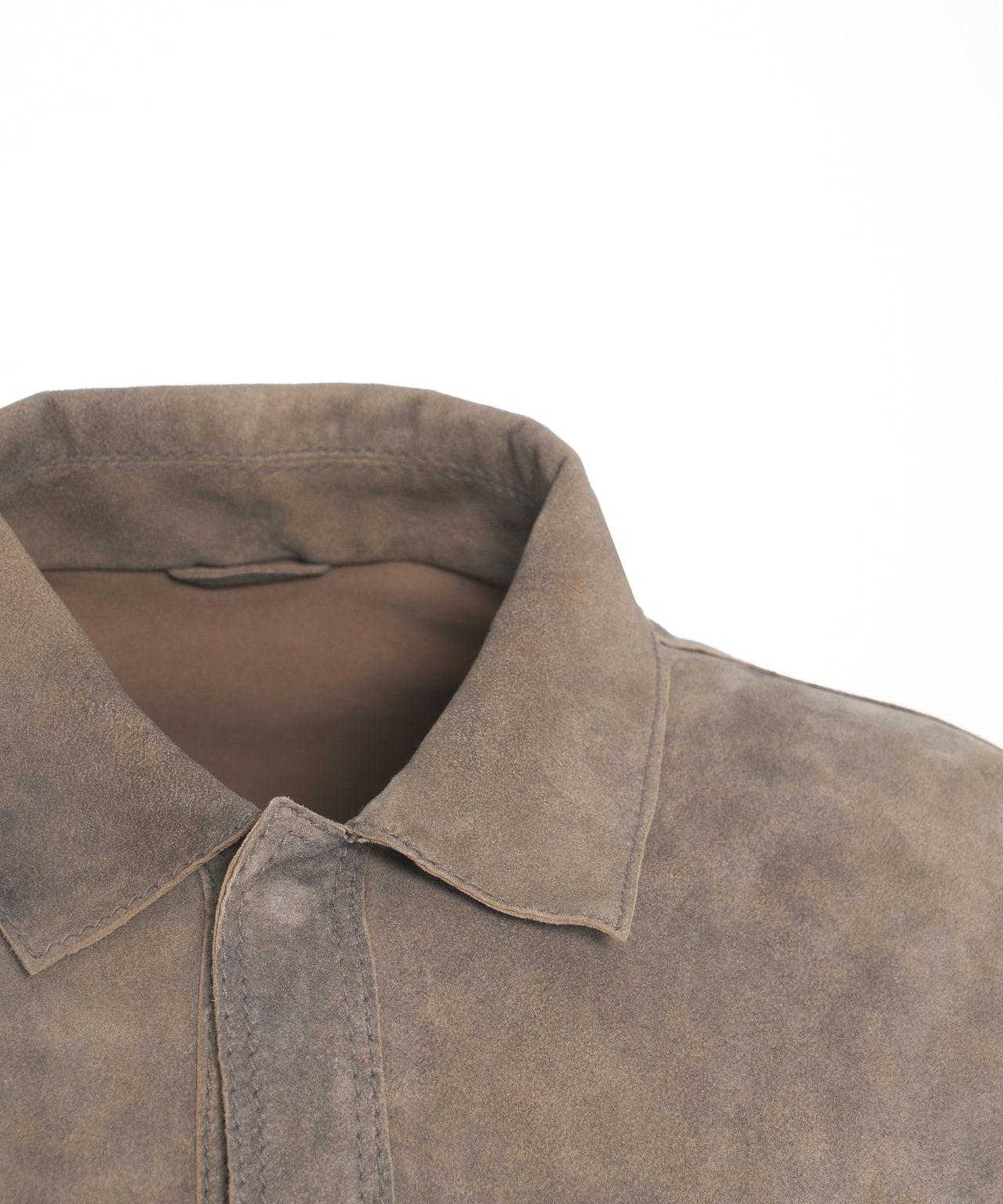 Suede leather overshirt Product Image