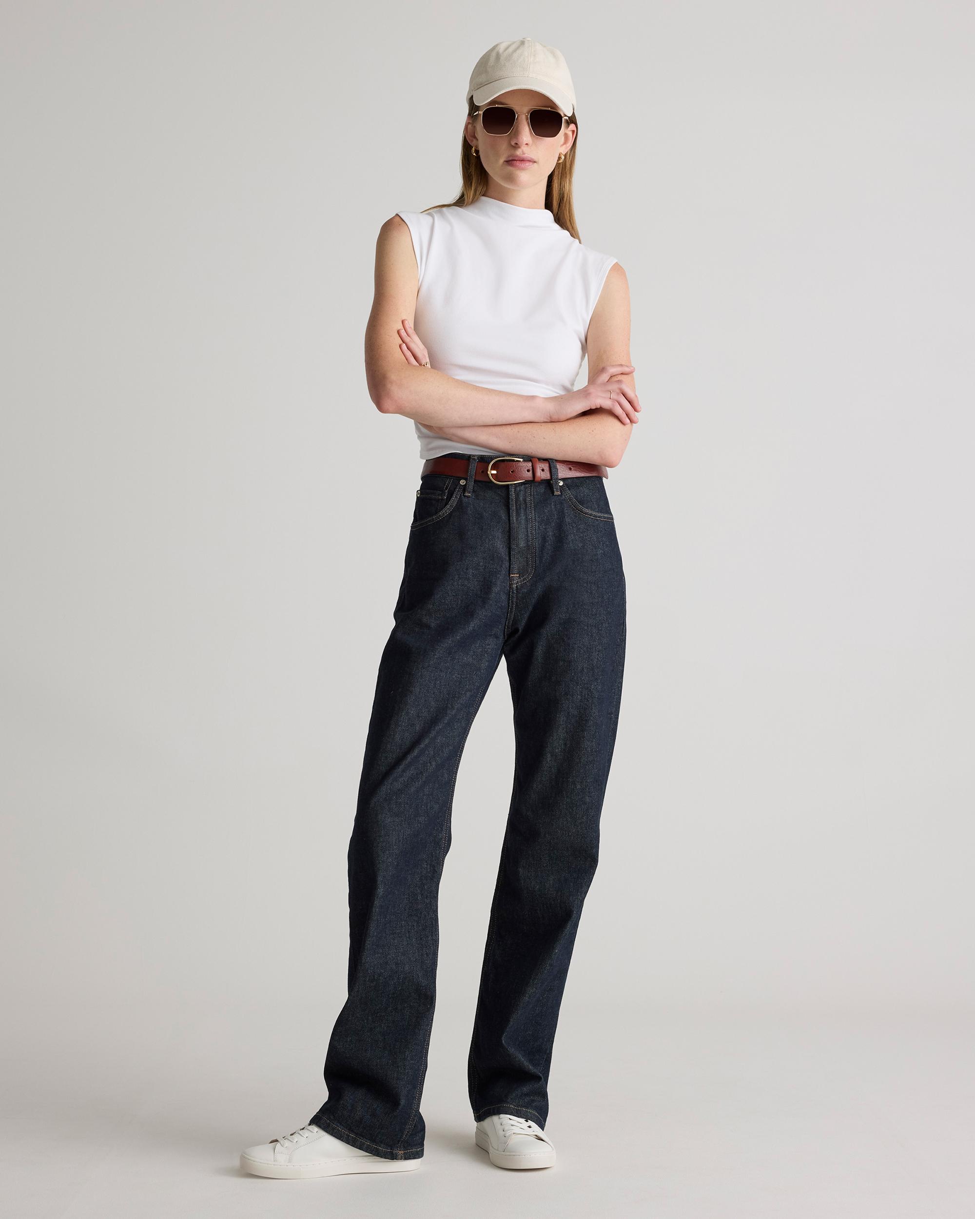 Quince | Women's Stretch Cotton Jersey Sleeveless Mock Neck Top Size XS, Organic Cotton Product Image