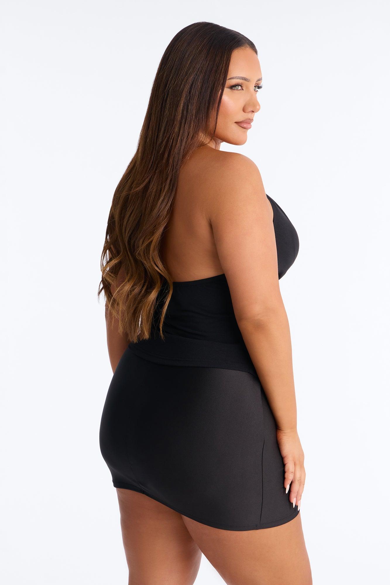 Cammy Cowl Neck Halter Top - Black Female Product Image