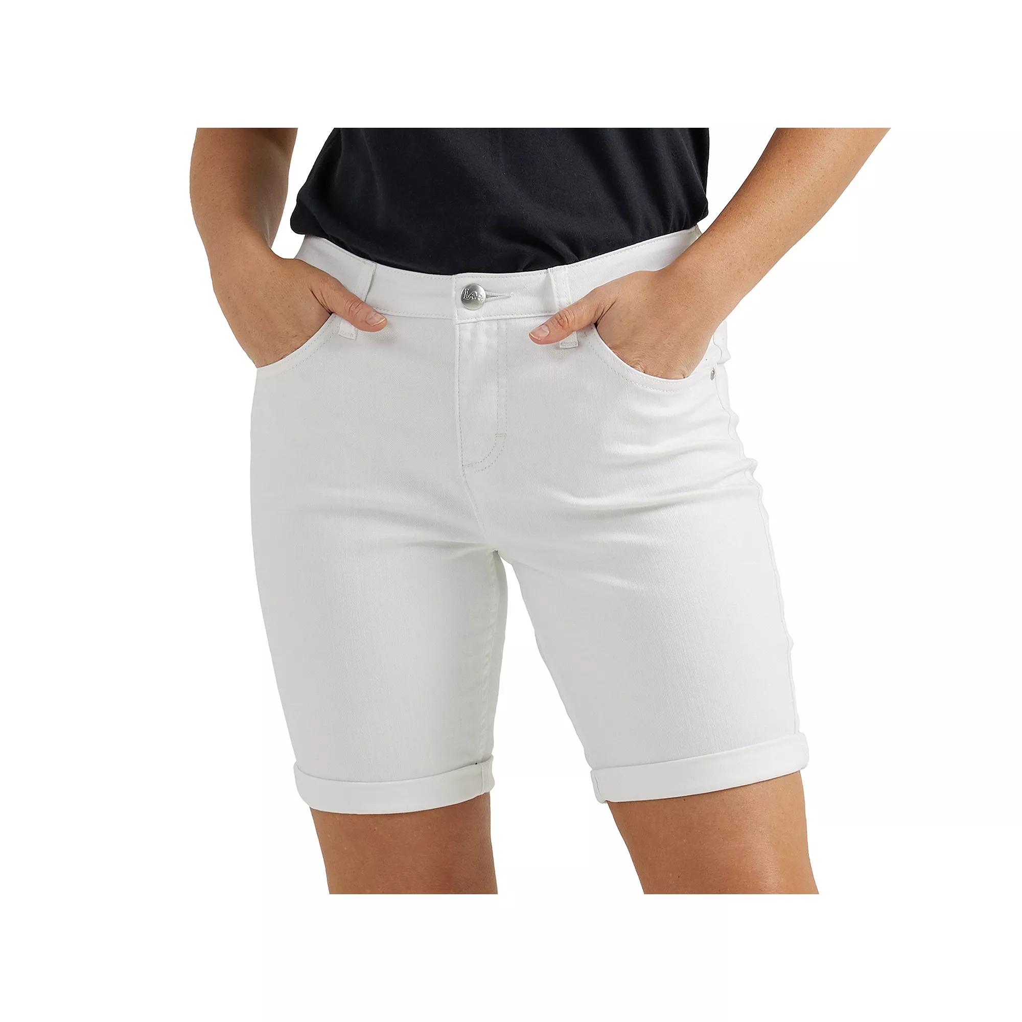 Women's Lee Legendary Rolled Bermuda Jean Shorts, Size: 10, White Product Image