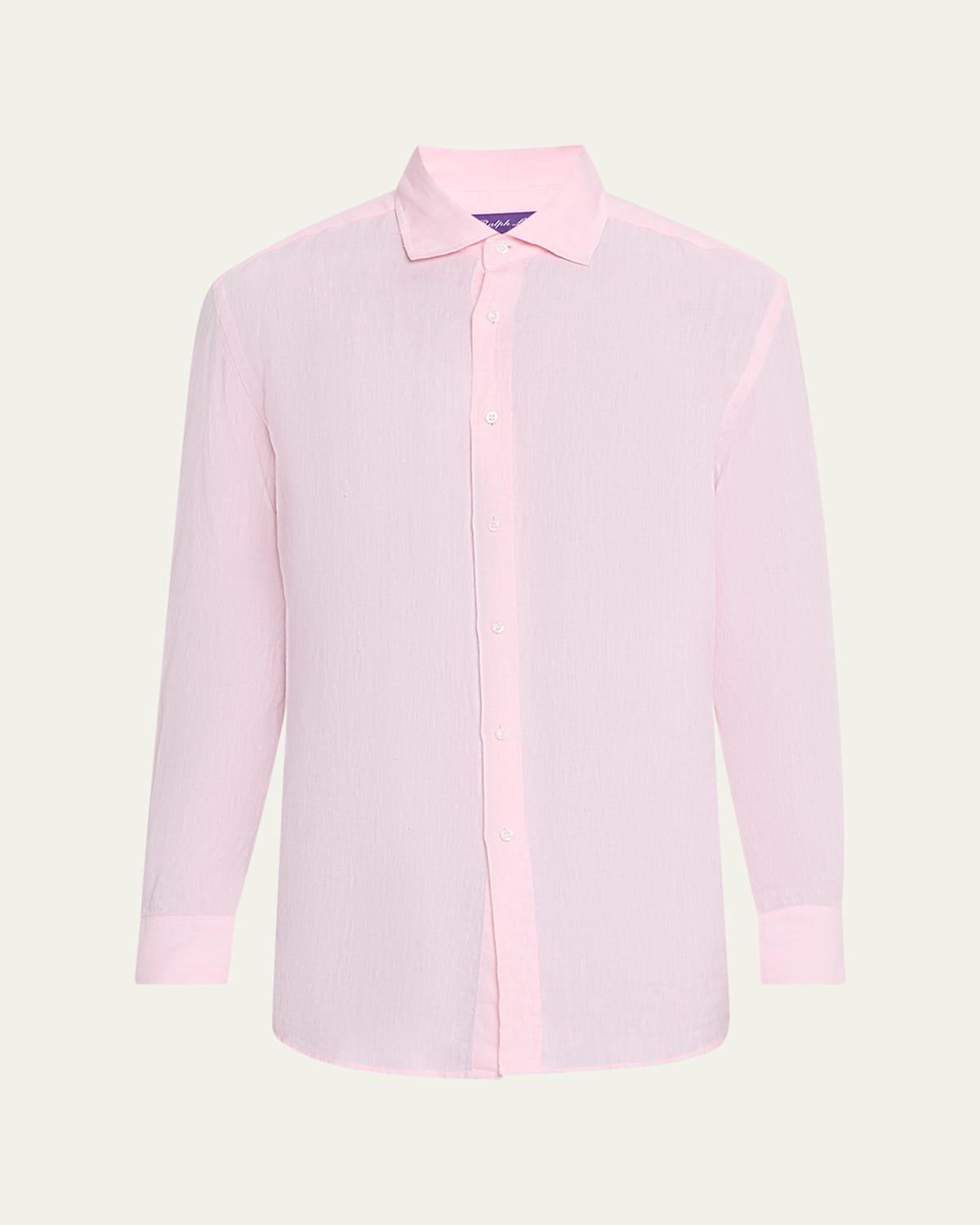 Mens Basket-Weave Linen Shirt Product Image