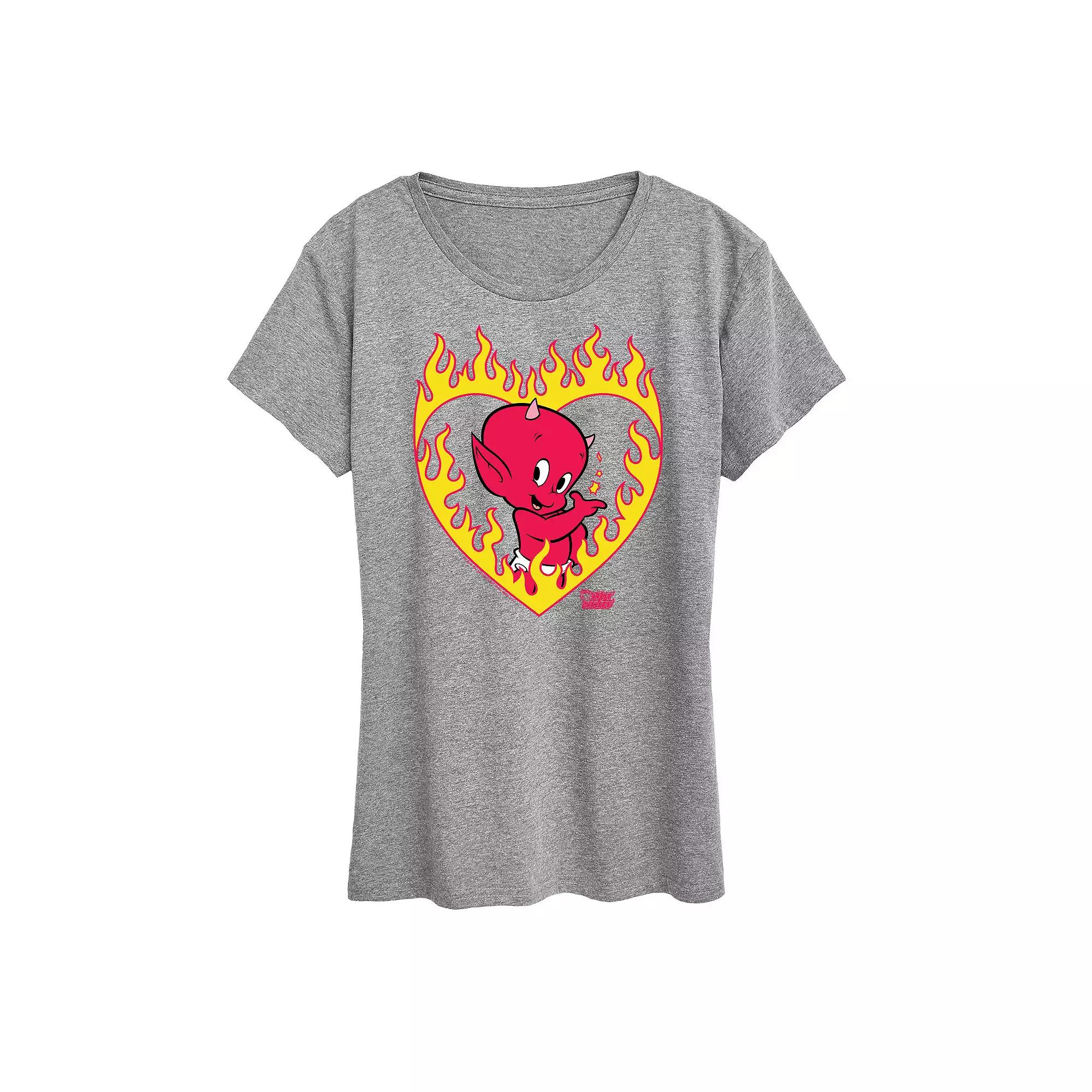 Women's Hot Stuff Flame Heart Graphic Tee, Girl's,  Product Image