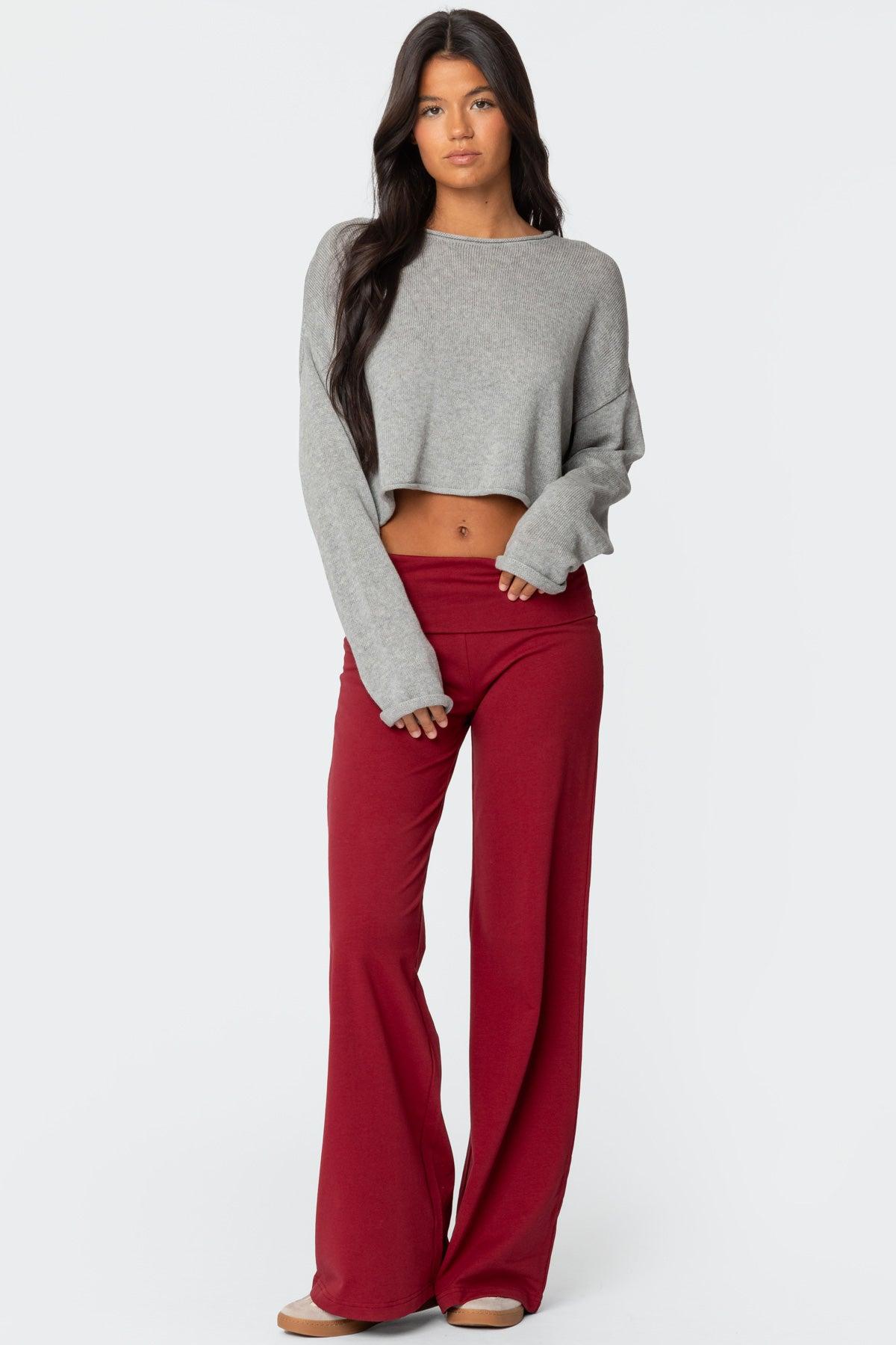 Wide Leg Foldover Pants Product Image