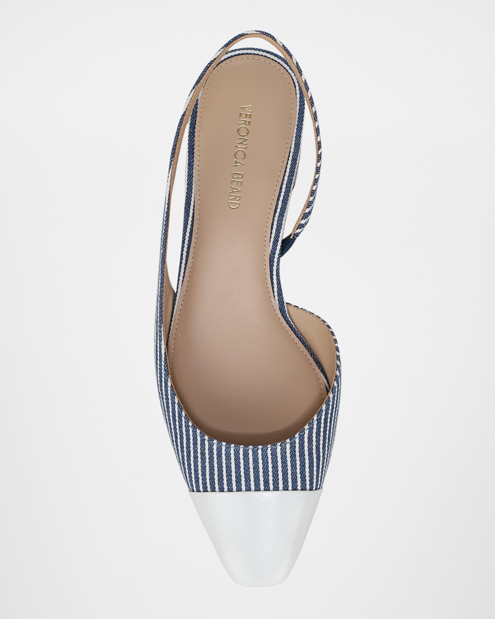 Cecile Stripe Slingback Ballerina Pumps Product Image