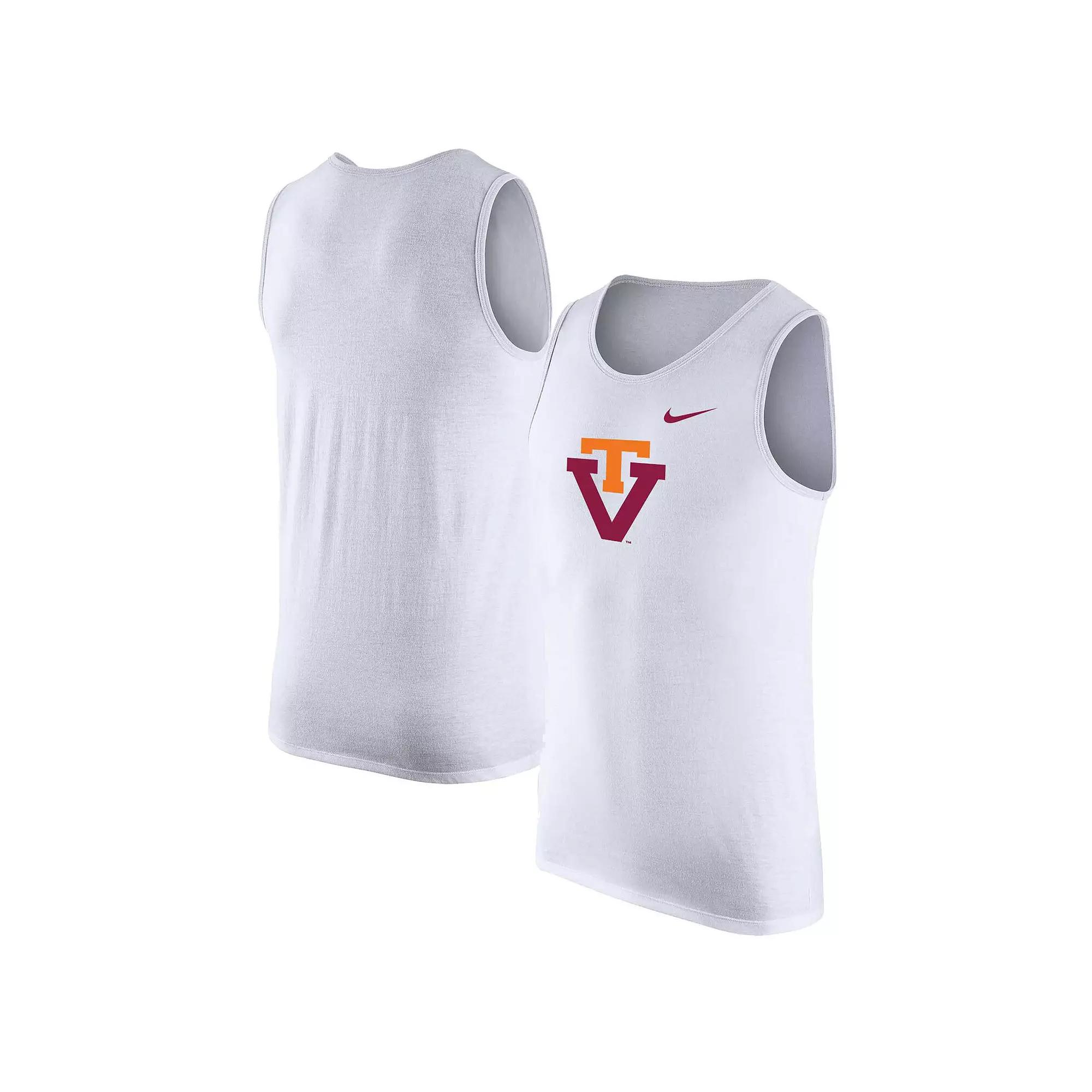 Men's Nike White Virginia Tech Hokies Vintage Logo Performance Tank Top,  Product Image