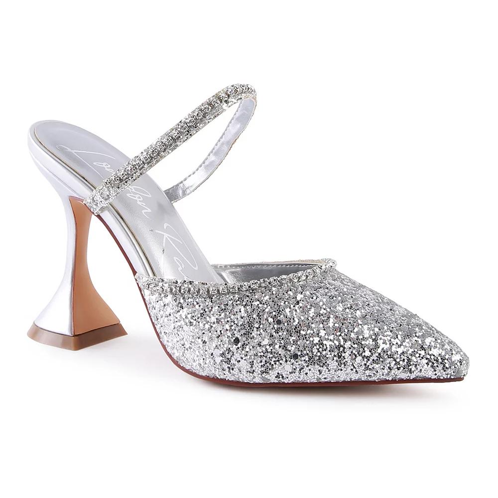 London Rag Iris Glitter Spool Women's Heel Sandals, Size: 6, Silver Product Image