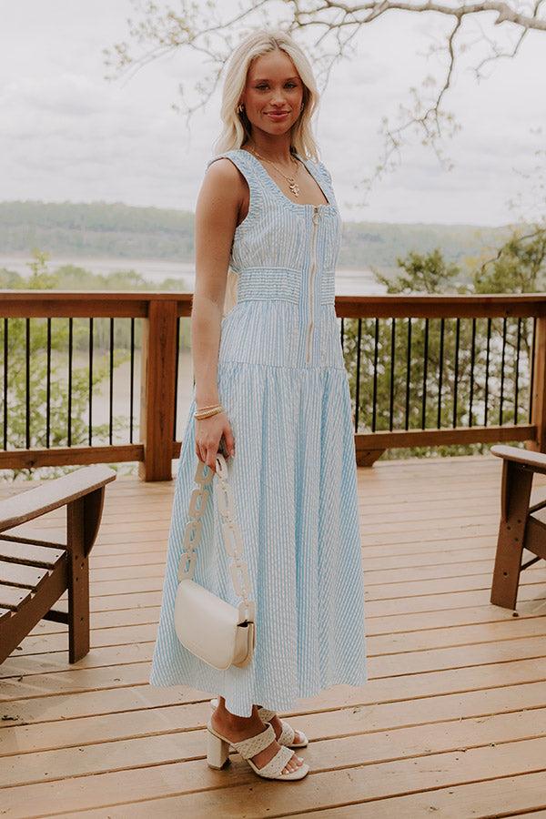 Sunshine Splendor Seersucker Midi Dress Product Image