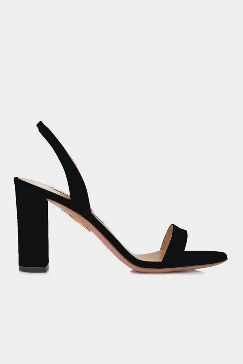 AQUAZZURA So Nude 85 Leather Slingback Sandals In Black Product Image