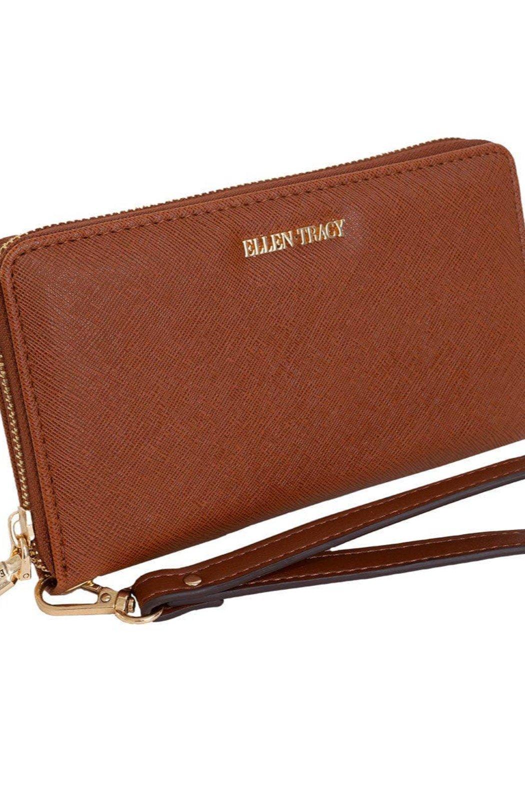 Ellen Tracy Saffiano Zip Around Wristlet Wallet Product Image