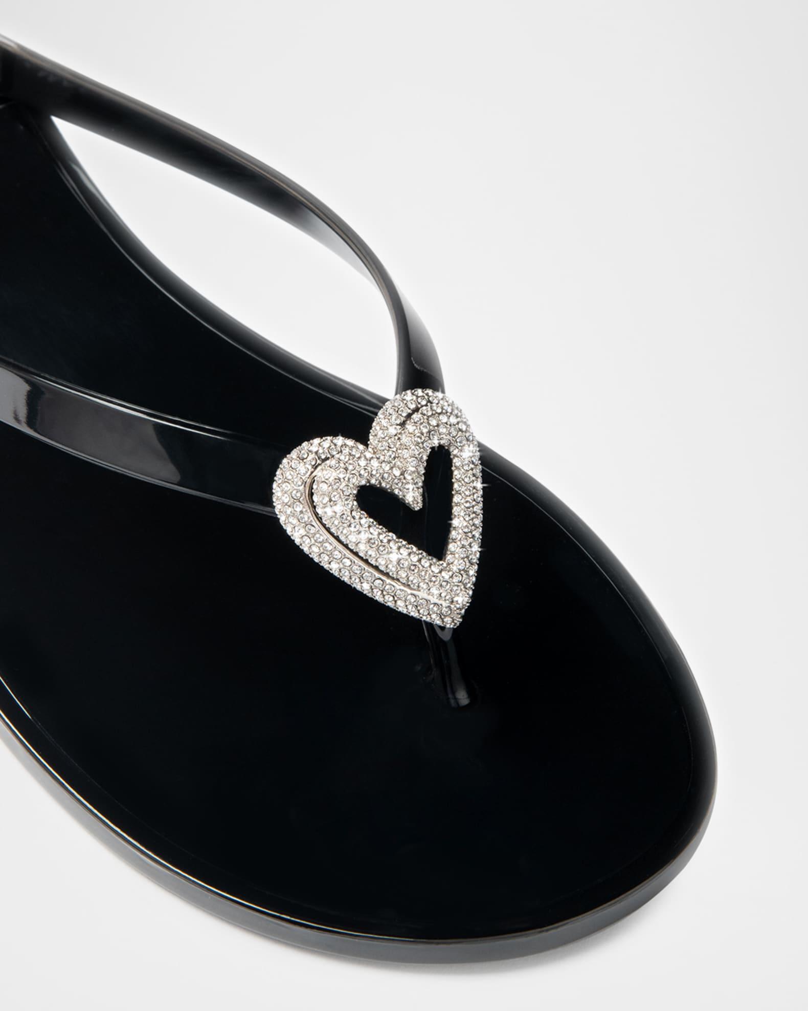 Double Heart Rubber Thong Sandals Product Image