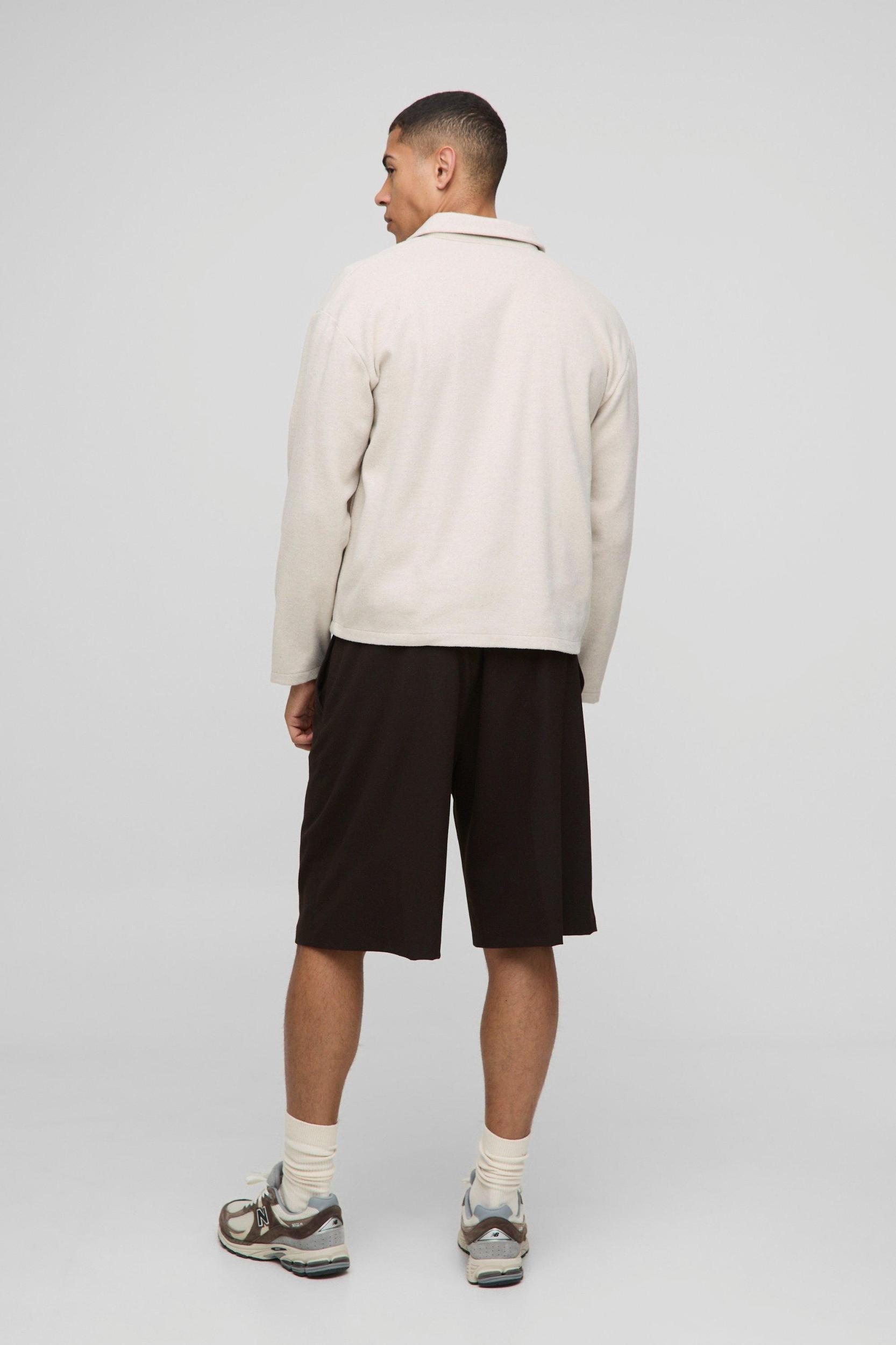 Oversized Brushed Texture Overshirt | boohooMAN USA Product Image