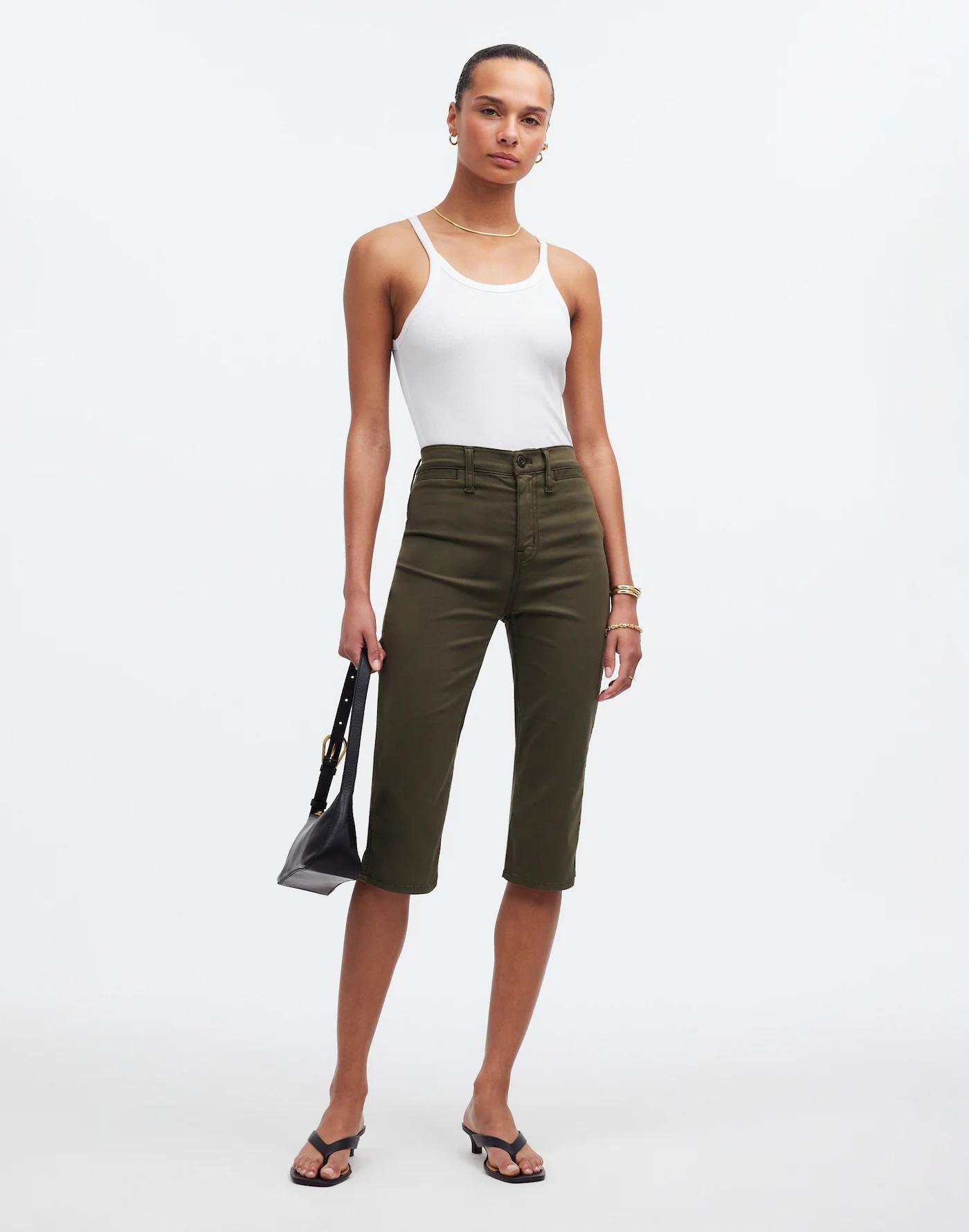 The '90s Capri Pant in Garment-Dyed Sateen Product Image