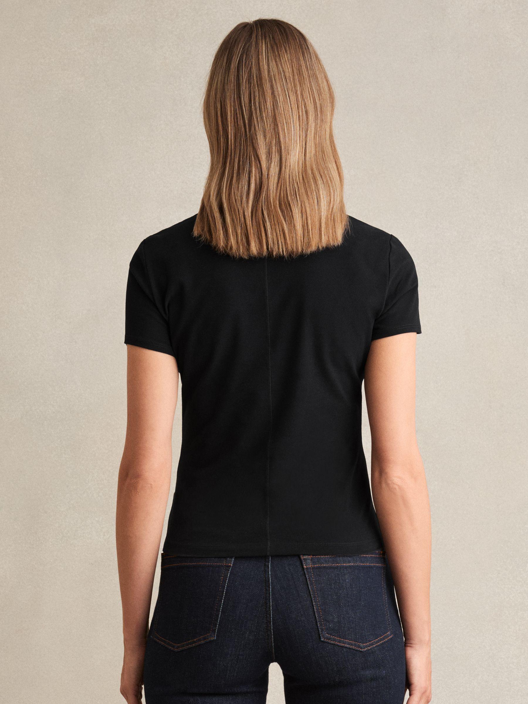 Stretch-Cotton Crew-Neck T-Shirt in Black Product Image