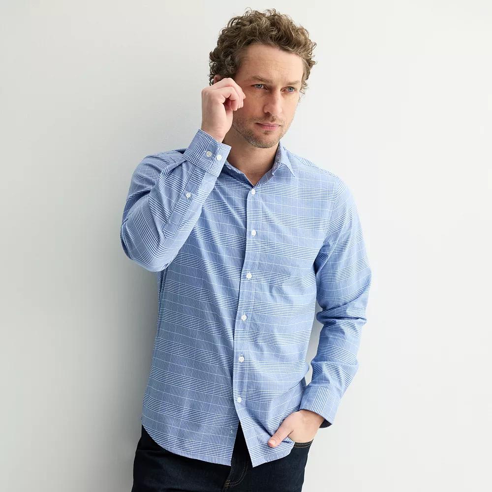 Men's Sonoma Goods For Life® Long-Sleeve Printed Slim Fit Performance Shirt,  Product Image