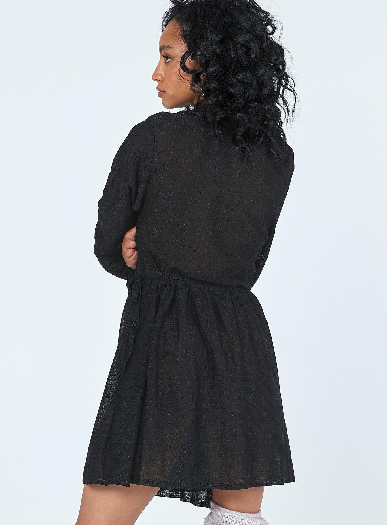 Chiara Long Sleeve Mini Dress Black Product Image