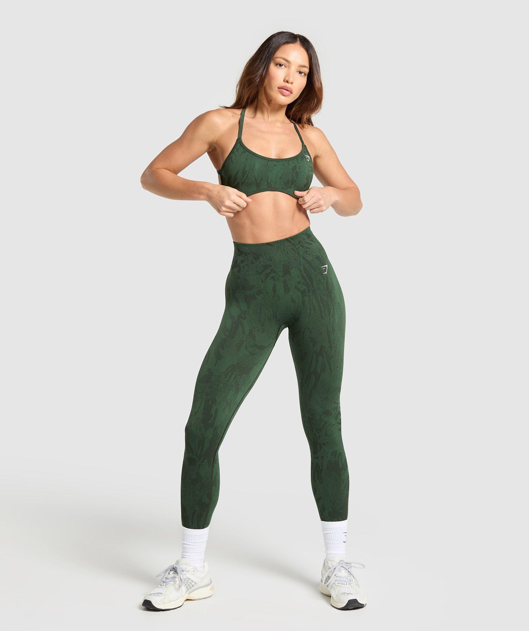 Gymshark Adapt Camo Cross Back Sports Bra - Trail Green/Classic Green Female Product Image