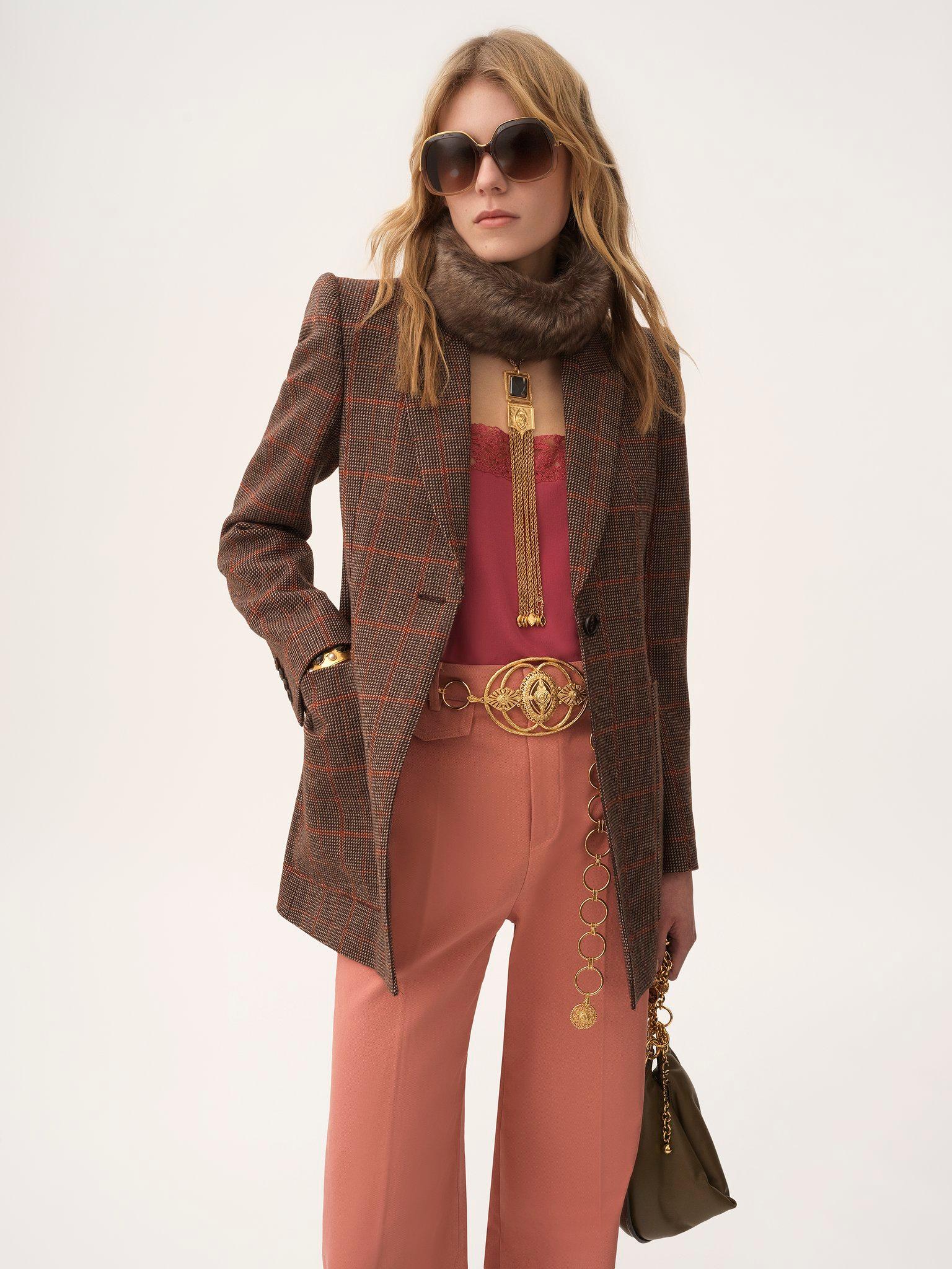 Tailored jacket in check wool Product Image