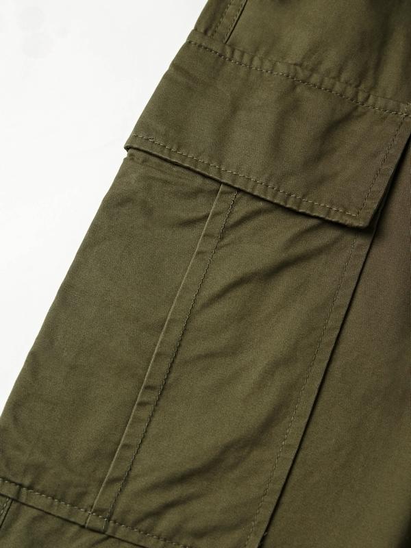 Men's Solid Big Pocket Cargo Pants Product Image