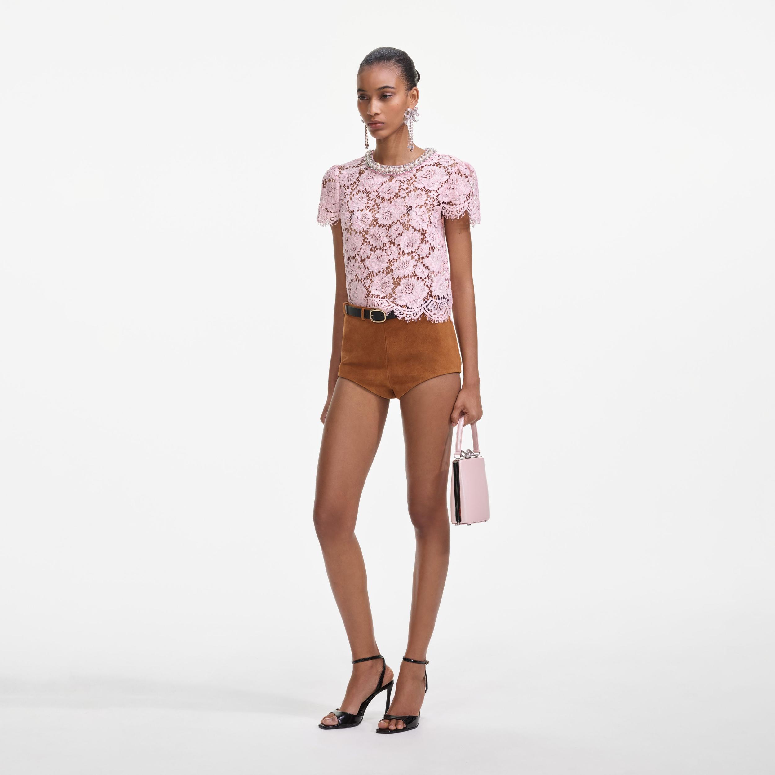 Pink Lace Top Product Image