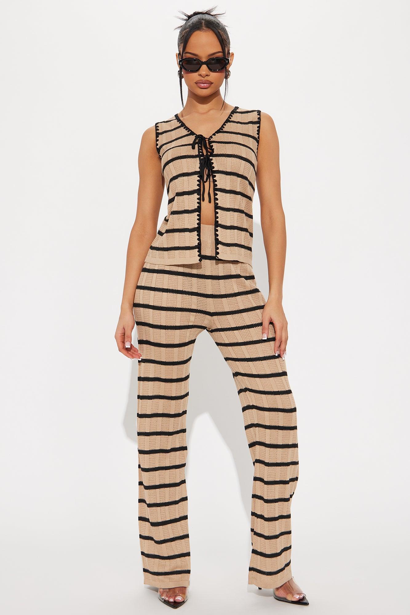 Ocean Breeze Pant Set - Taupe/combo Product Image