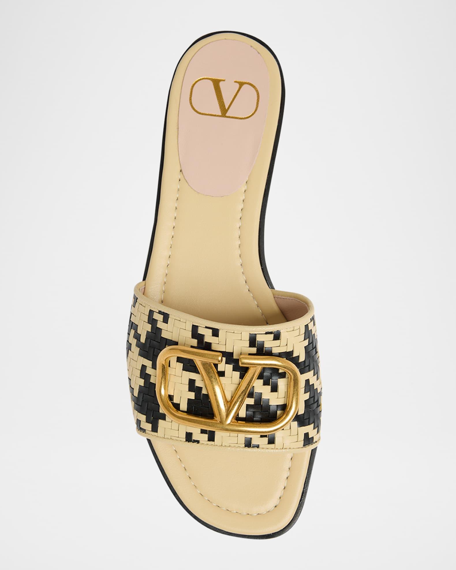 VLogo Signature Houndstooth Woven Slide Sandals Product Image
