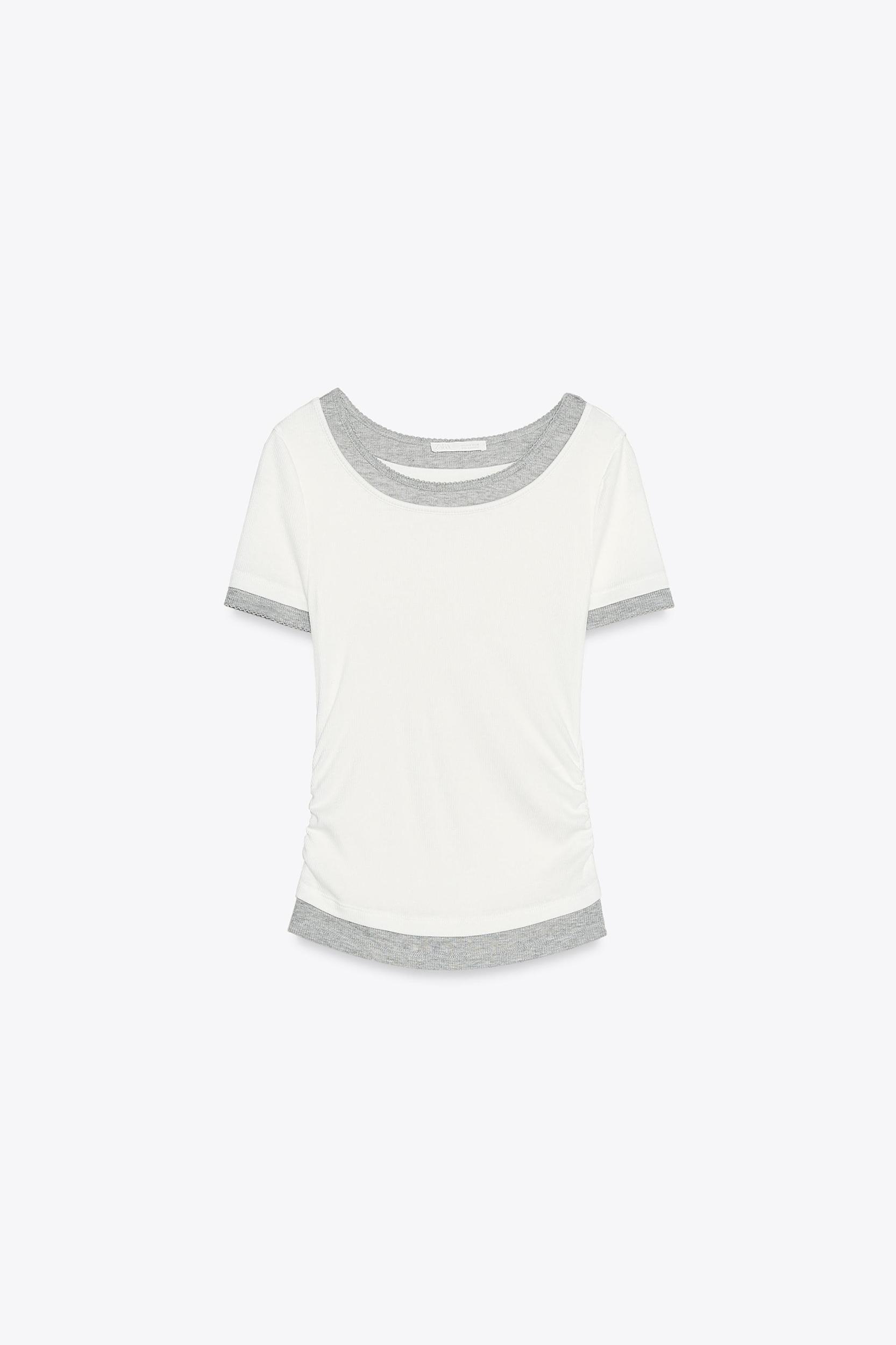 DOUBLE RIB RUCHED T-SHIRT Product Image
