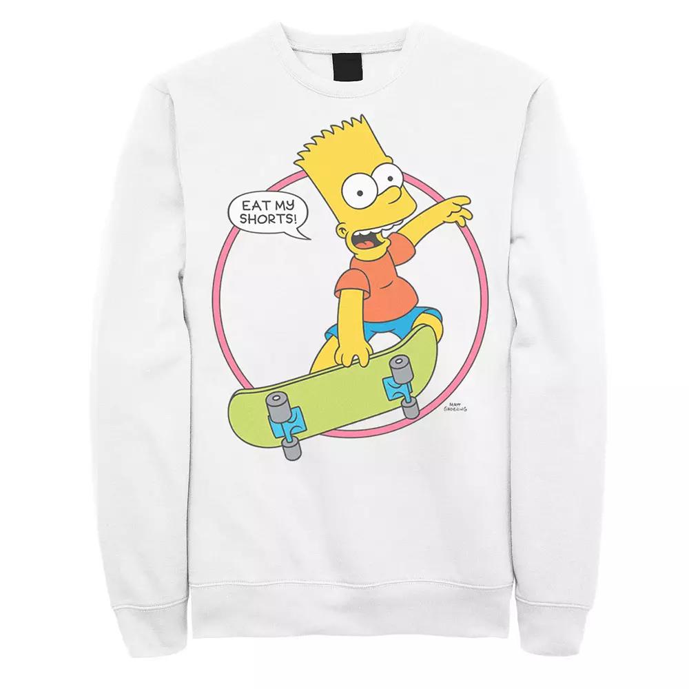 Men's The Simpsons Bart Simpson Eat My Shorts Graphic Fleece Pullover,  Product Image