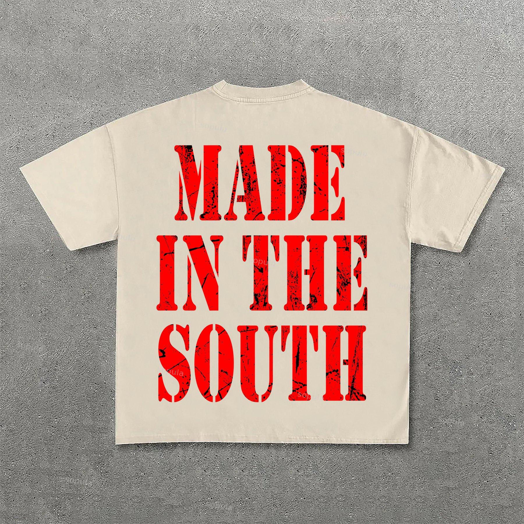 Sopula Vintage The Mouth With No Droughts Print Cotton T-Shirt Product Image