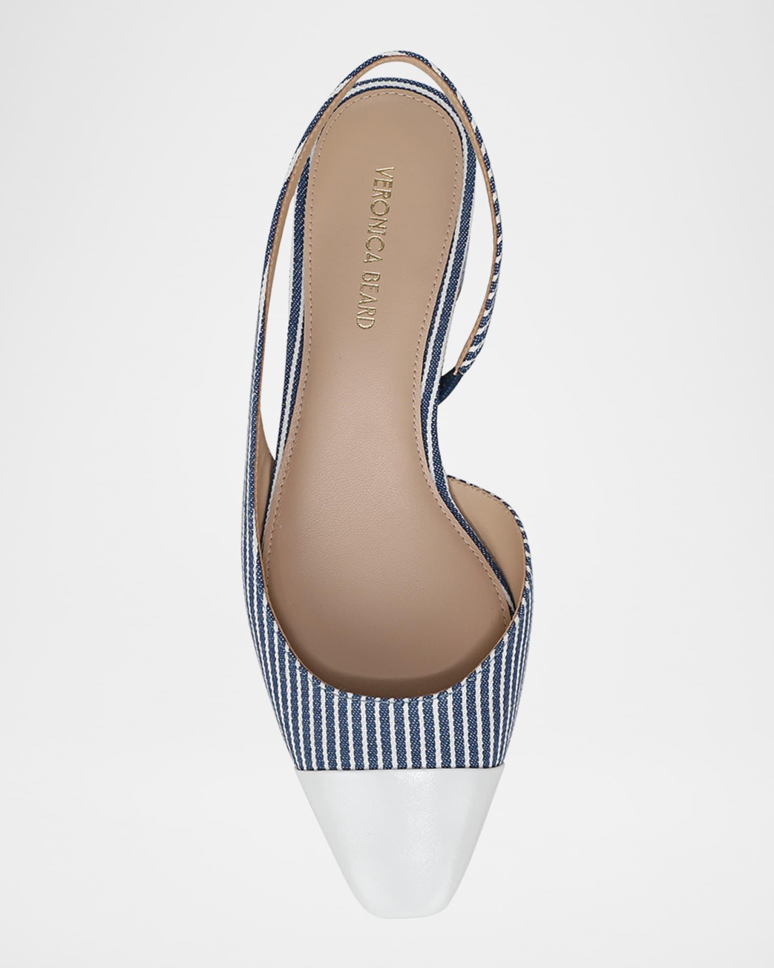 Cecile Stripe Slingback Ballerina Pumps Product Image