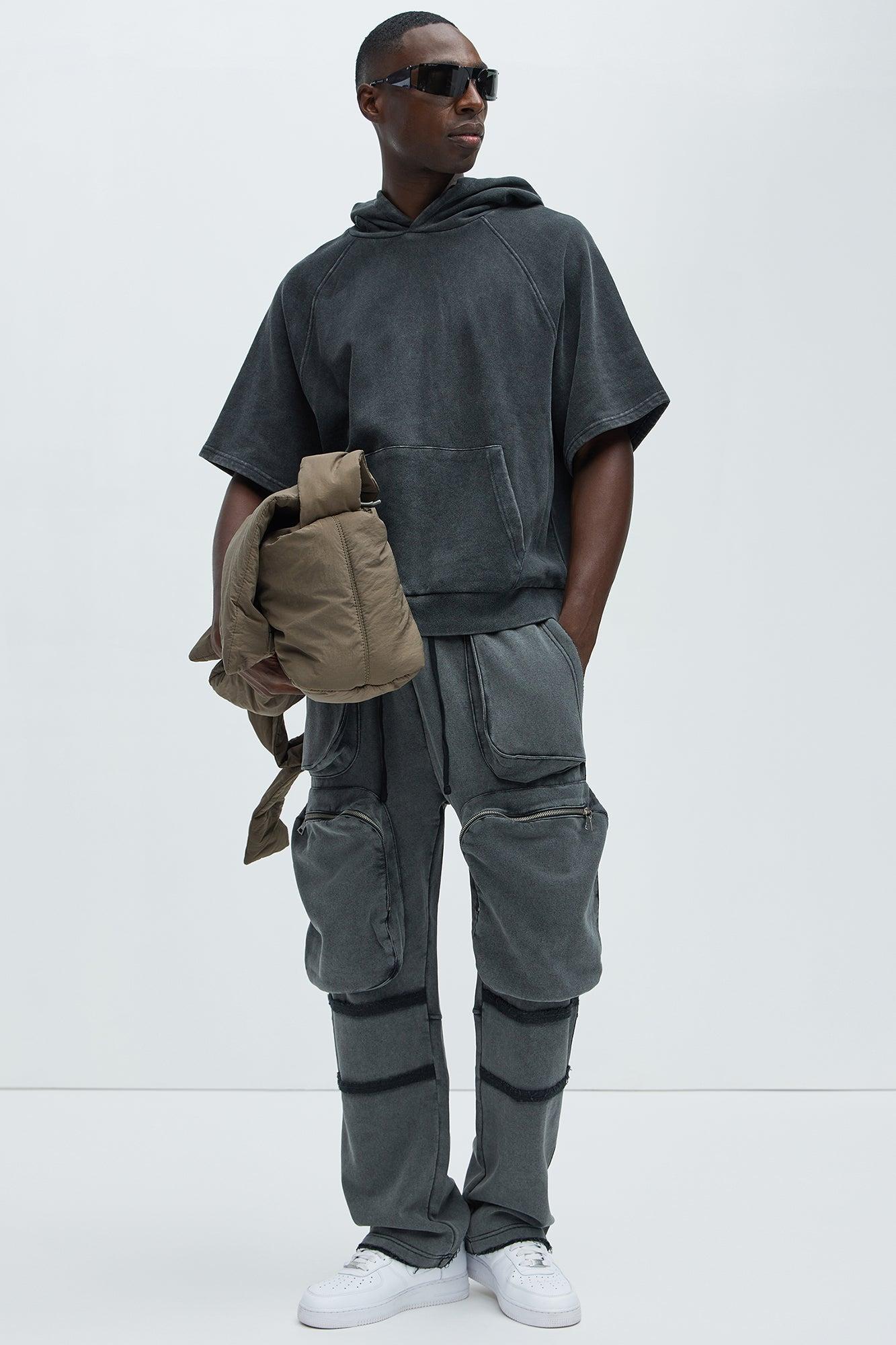 Tyson Short Sleeve Raglan Hoodie - Black Product Image