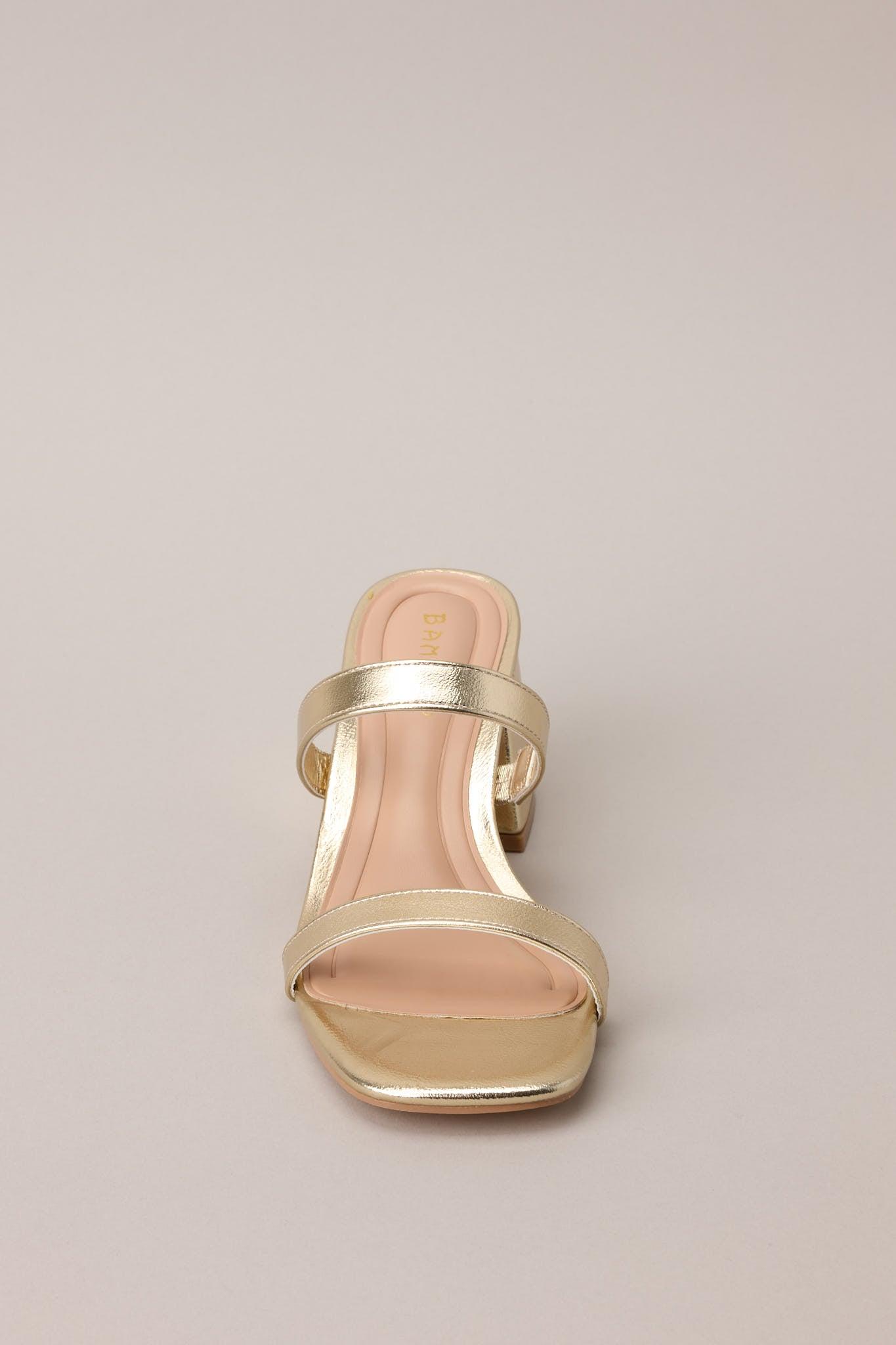 Stolen Moments Gold Block Heel Product Image