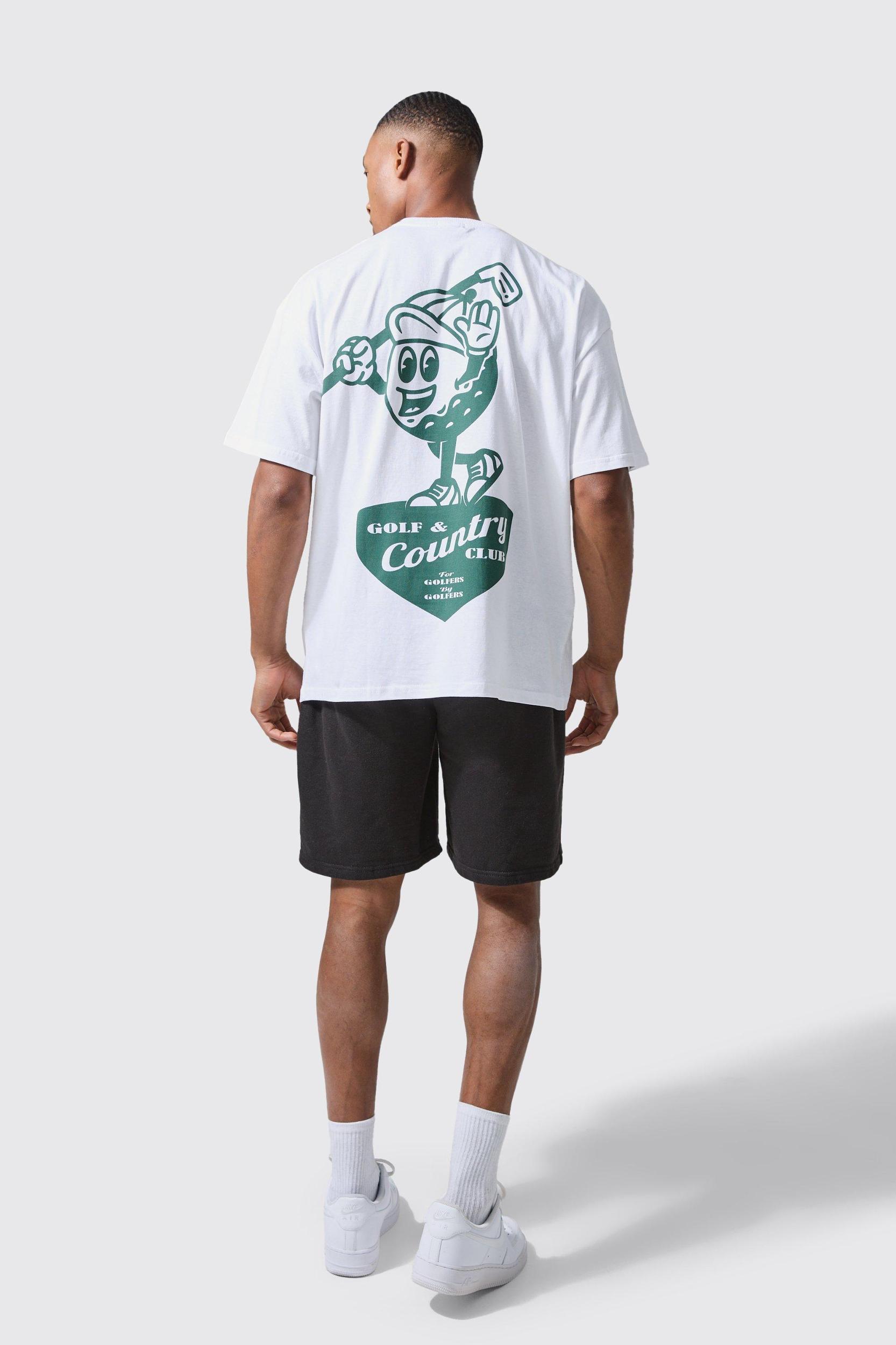 Man Active Golf Country Club Oversized T-shirt | boohooMAN USA Product Image