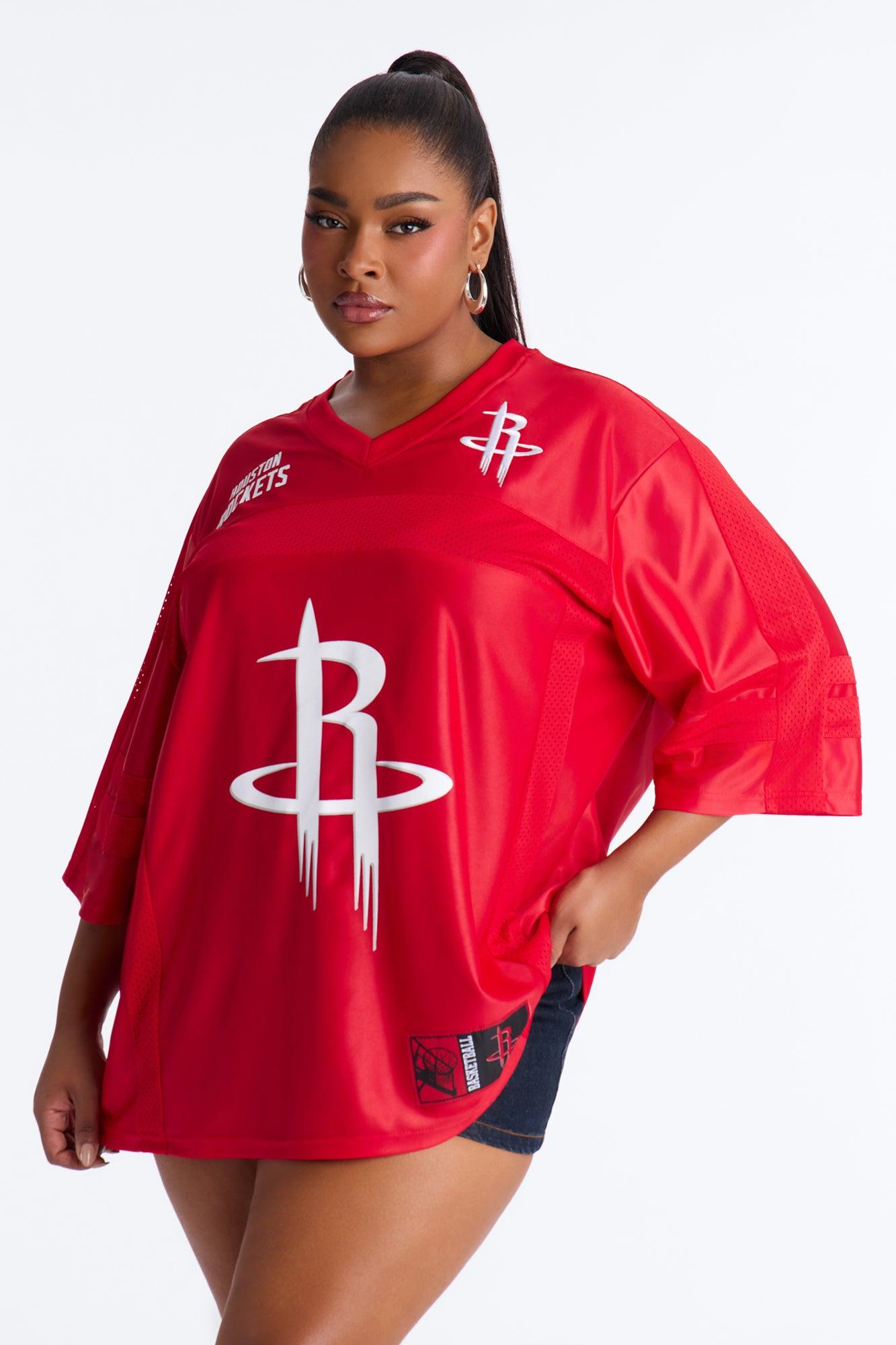 NBA Rockets Oversized Mesh Tee - Red Female Product Image