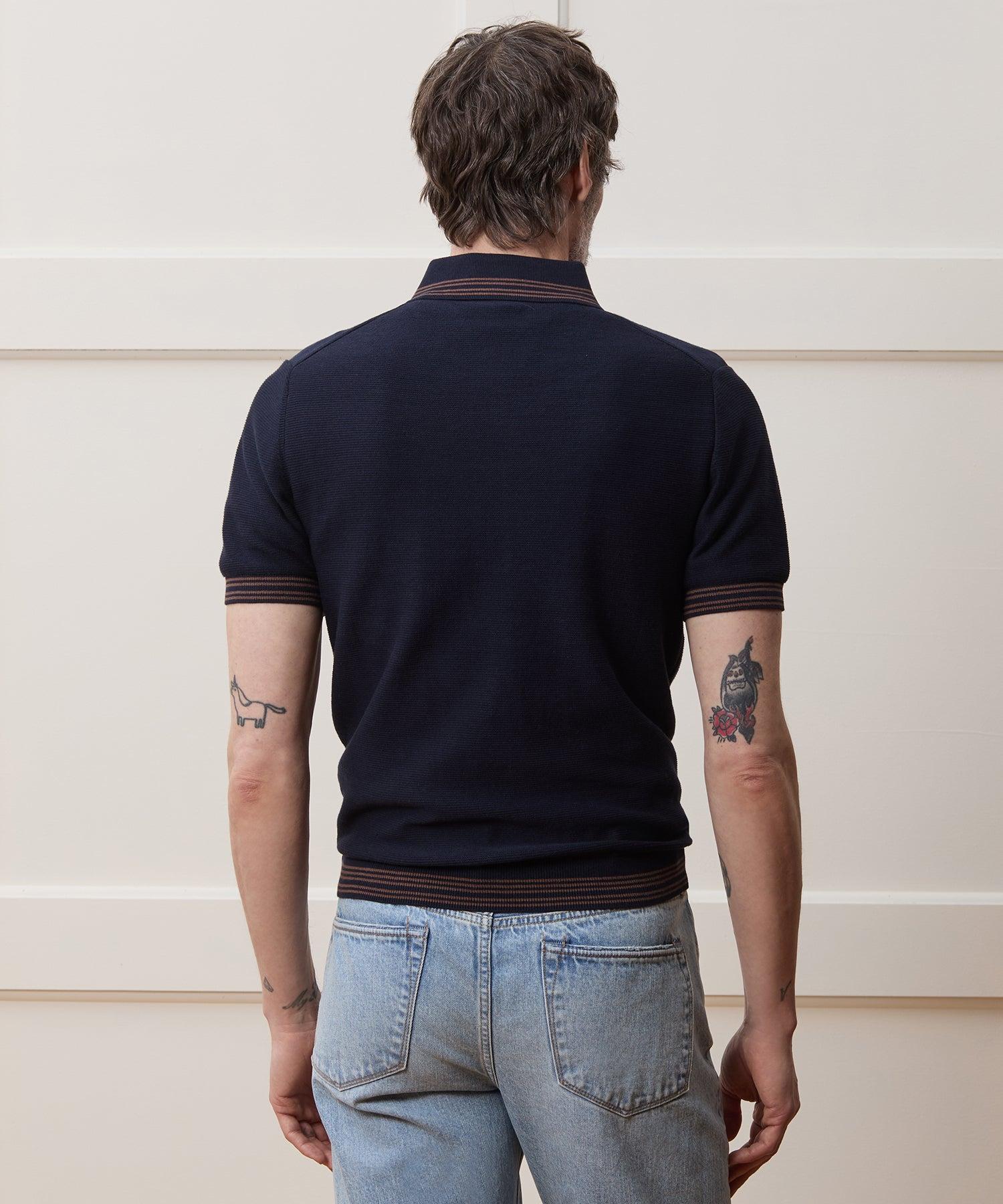 Tipped Waffle Sweater Polo Product Image