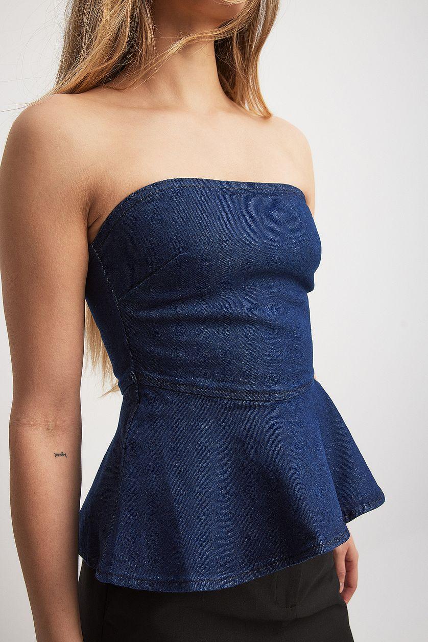 Peplum Denim Top Product Image