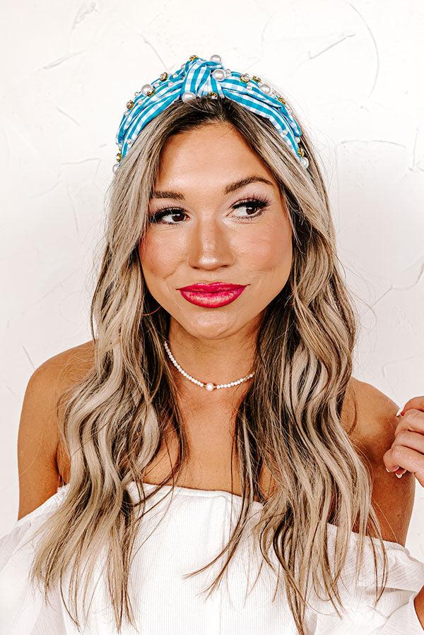 Inspiring Sights Embellished Headband In Blue Product Image