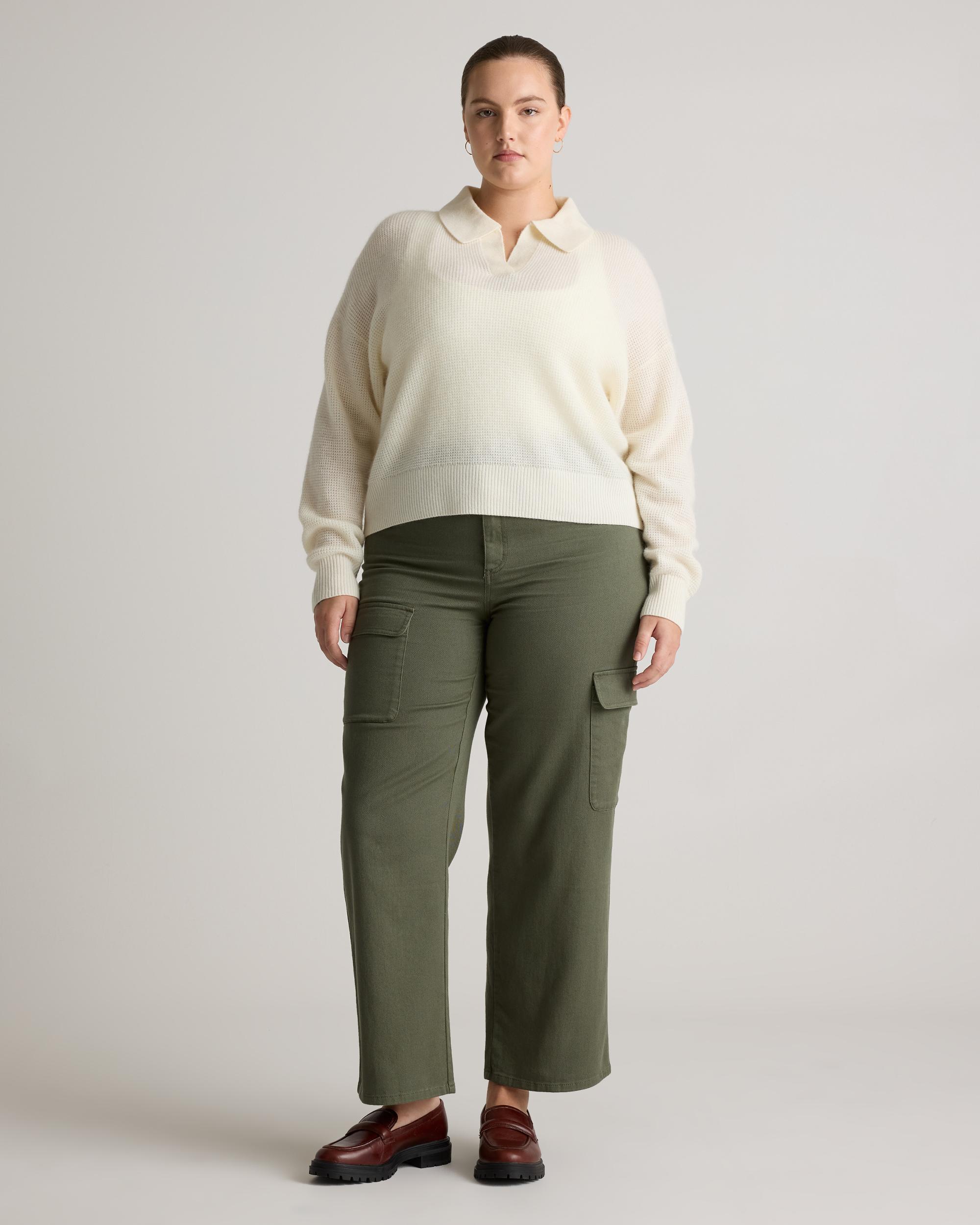 Quince | Women's Baby Alpaca-Wool Waffle Stitch Polo Sweater Size XS Product Image