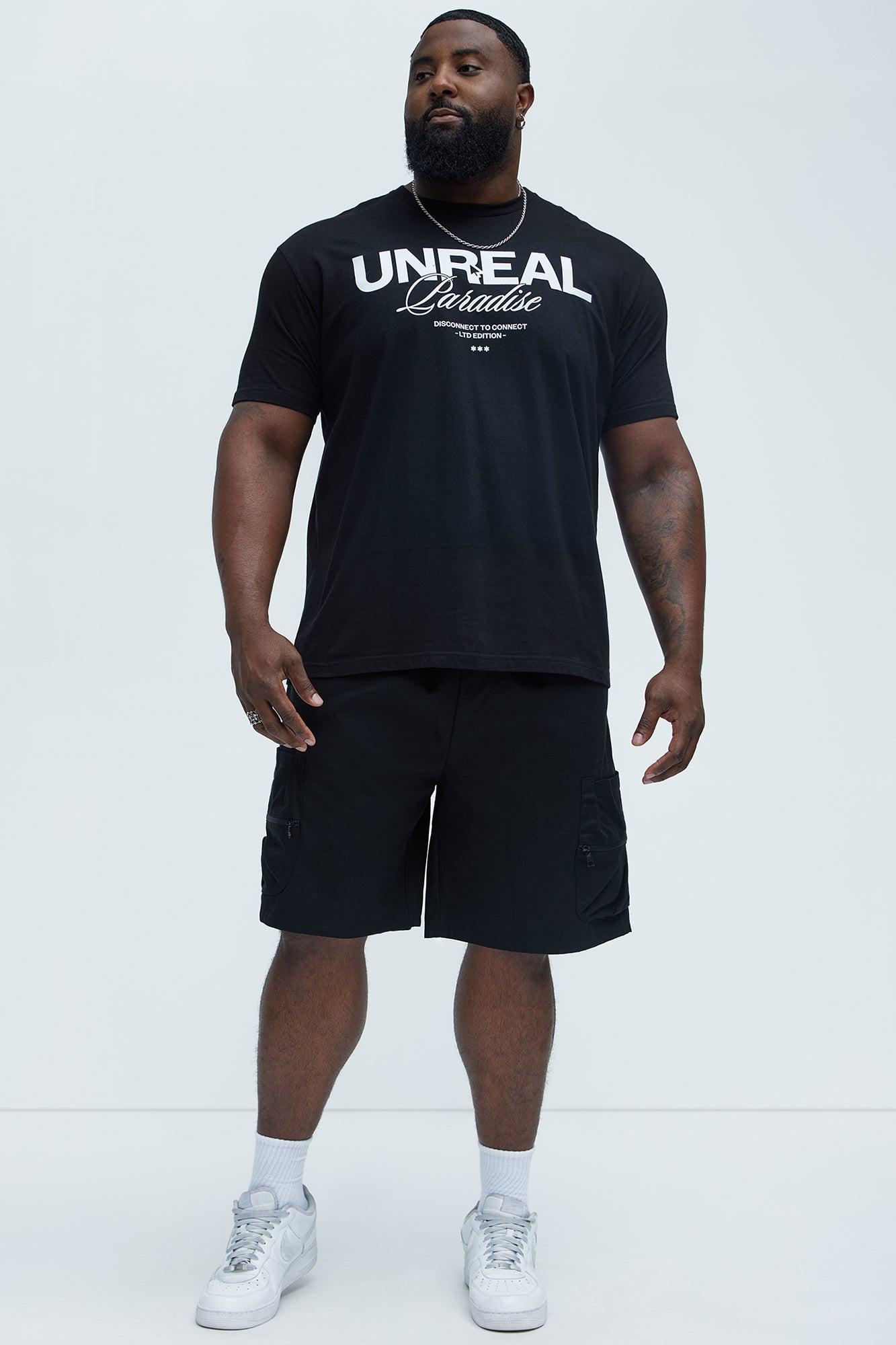 Stacked Ripstop Relaxed Cargo Shorts - Black Product Image