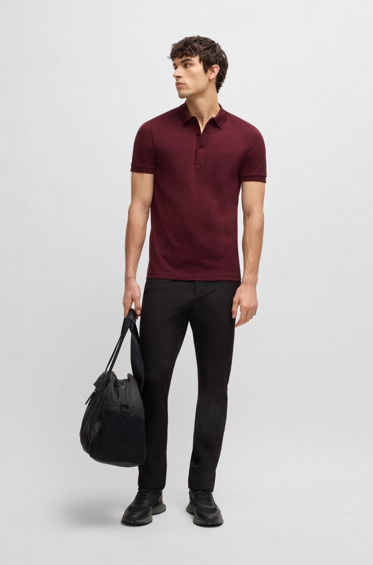 Cotton-piqué slim-fit polo shirt with tonal logo Product Image