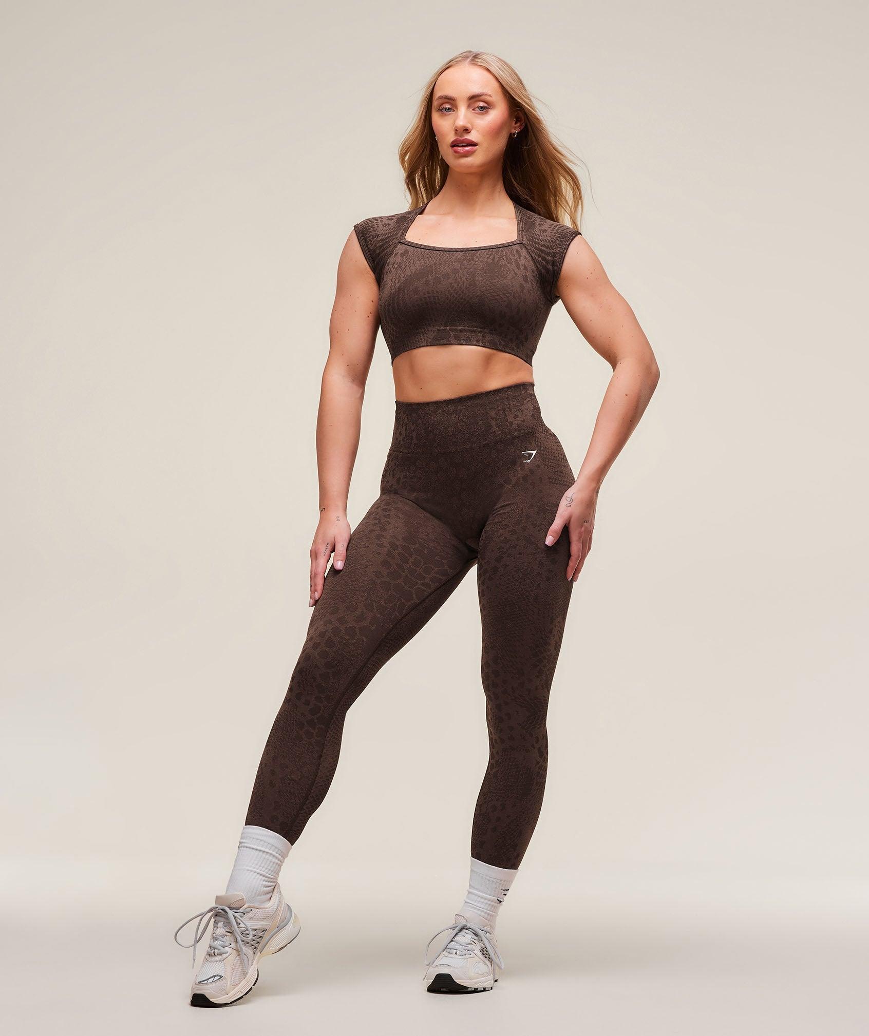 Gymshark Adapt Animal X Whitney Seamless Crop Top - Brown Female Product Image
