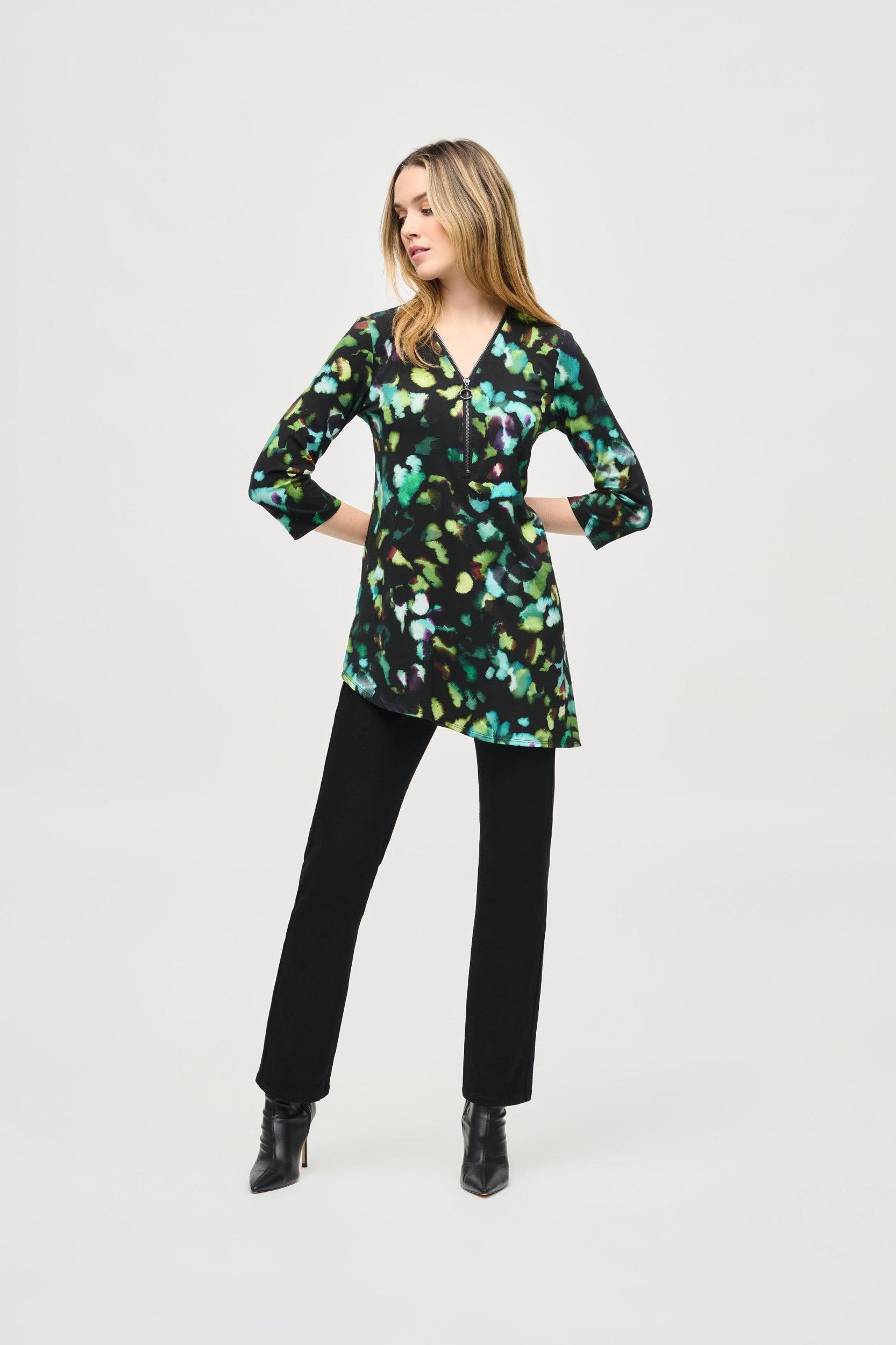 Silky Knit Abstract Print Tunic Product Image