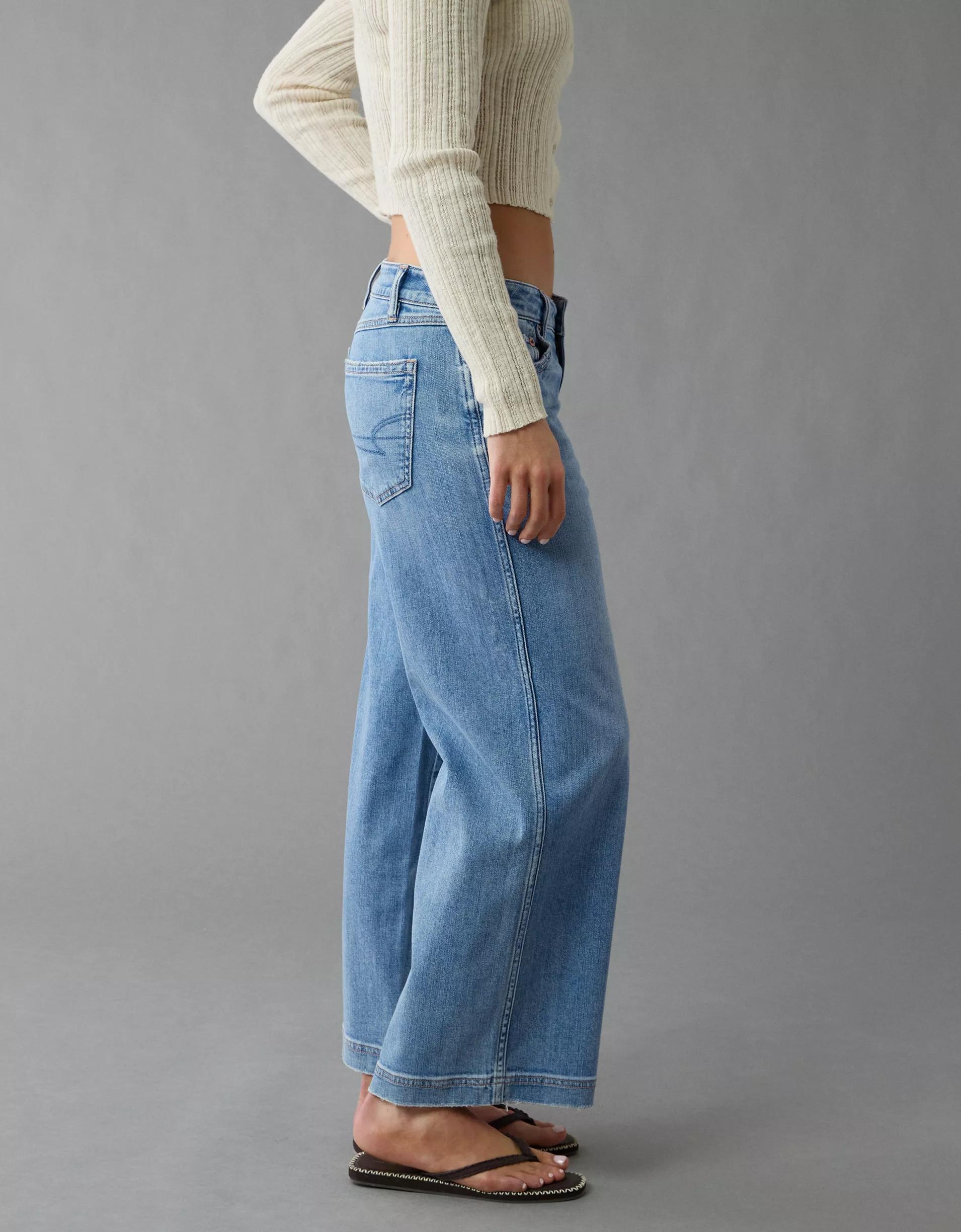 AE Stretch Low-Rise Baggy Wide-Leg Crop Jean Product Image