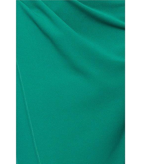 Betsy & Adam One Shoulder Split Neck Sleeveless Ruched Gown Product Image