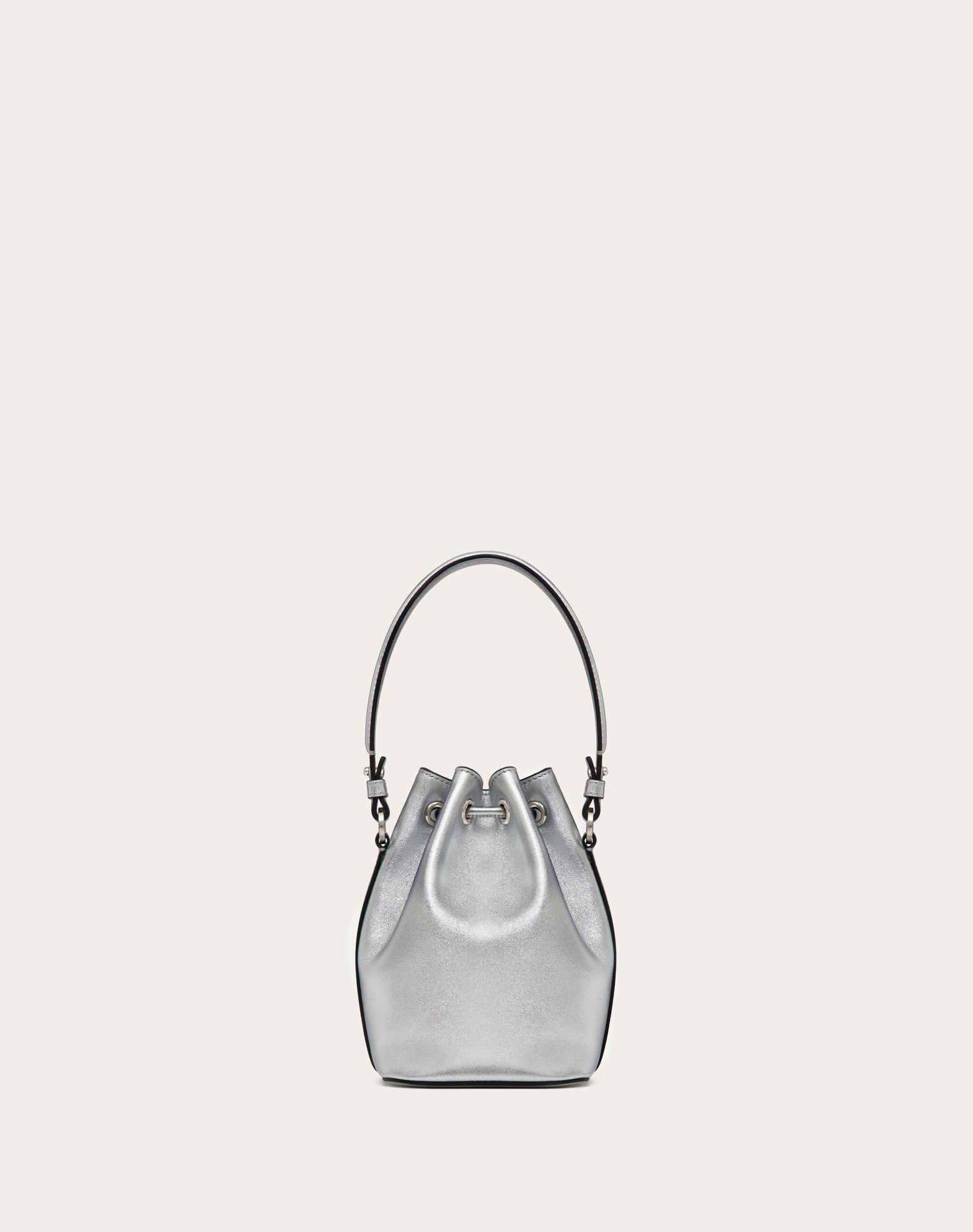 Mini Vlogo Signature Bucket Bag In Metallic Nappa Leather Product Image